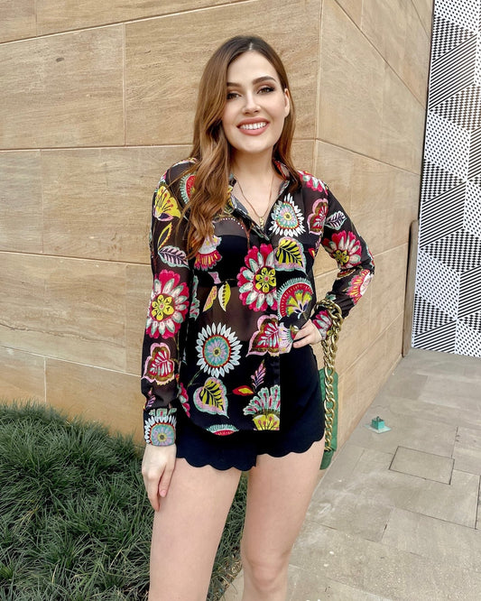 Floral Abstract Print Shirt