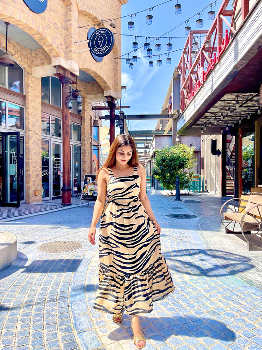 Animal Print Tie Up Dress