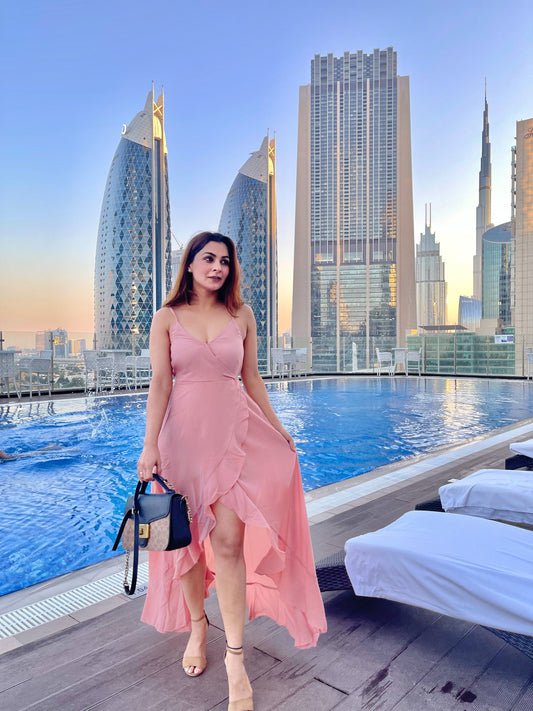 Strappy Peach Maxi Dress