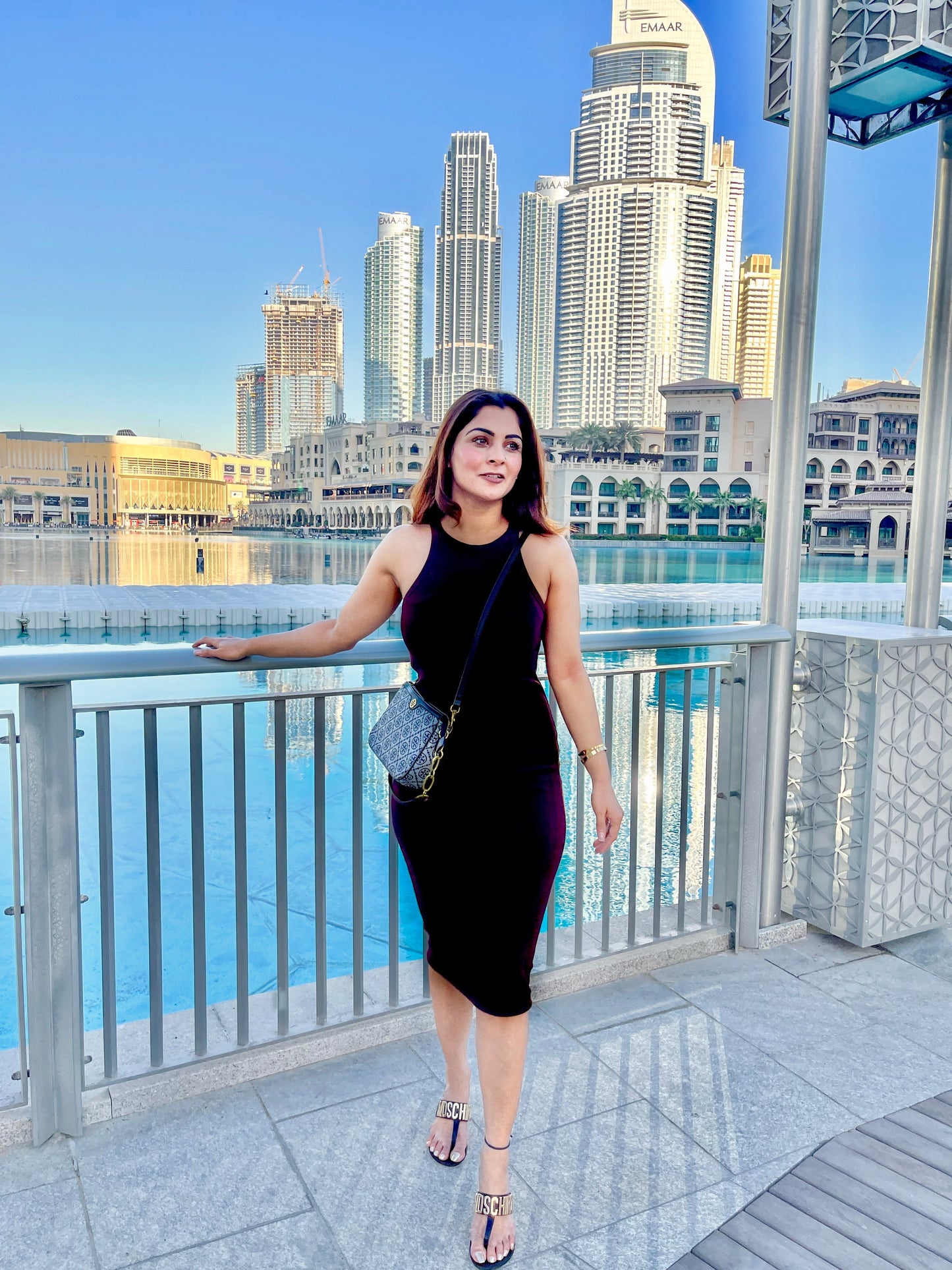 Black Ribbed Midi Dress