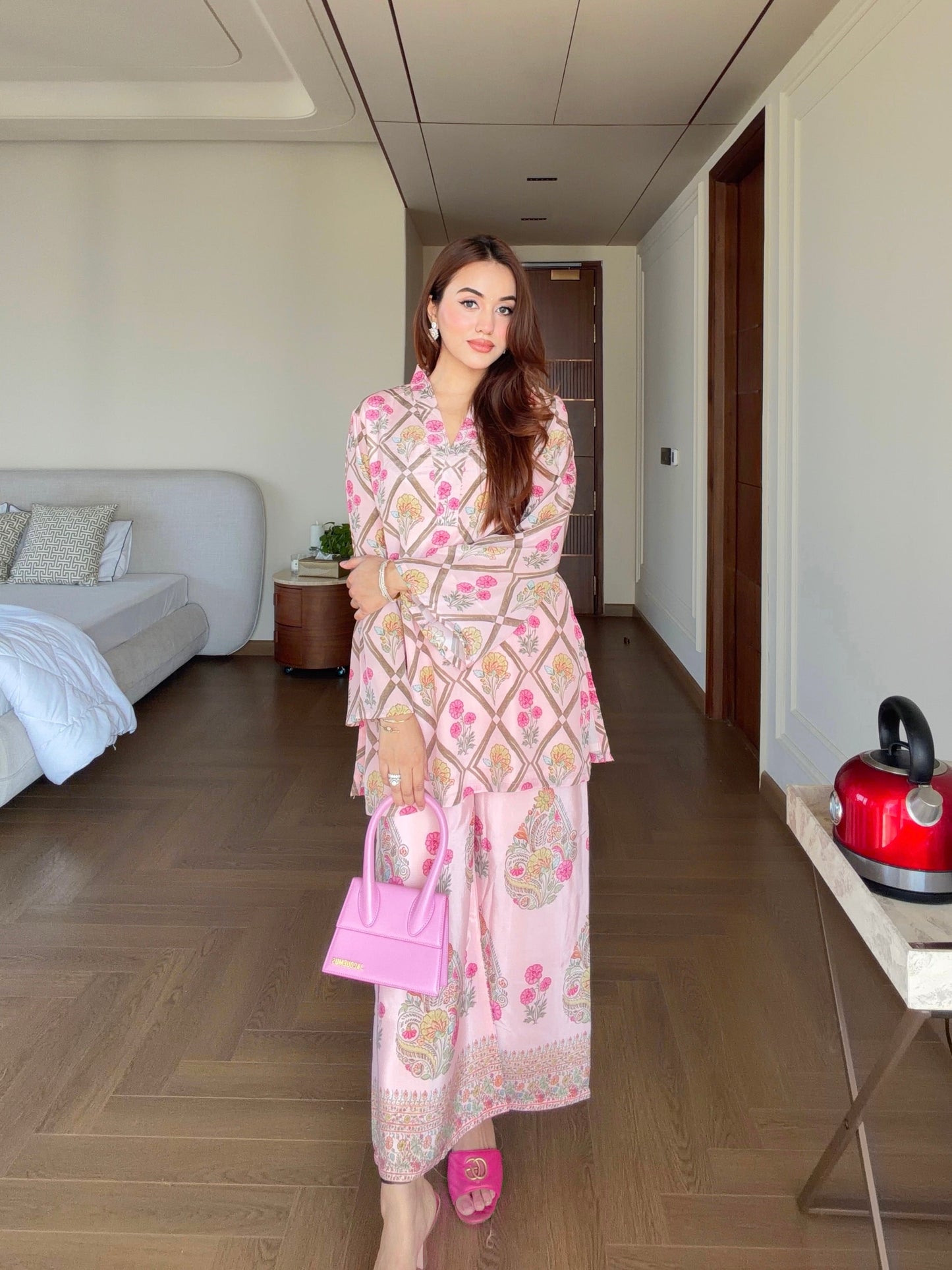 Soft Pink Printed Coord Set