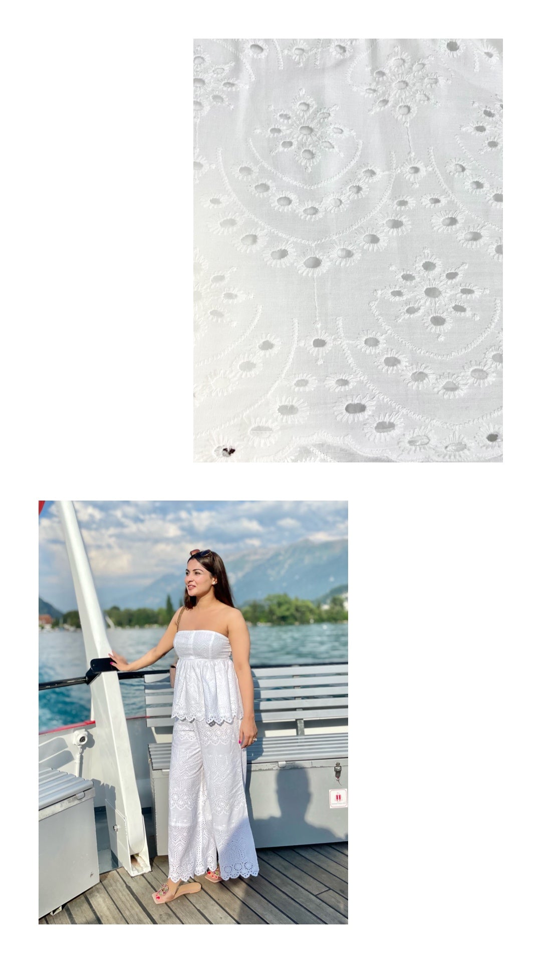 White Cutwork Coord Set