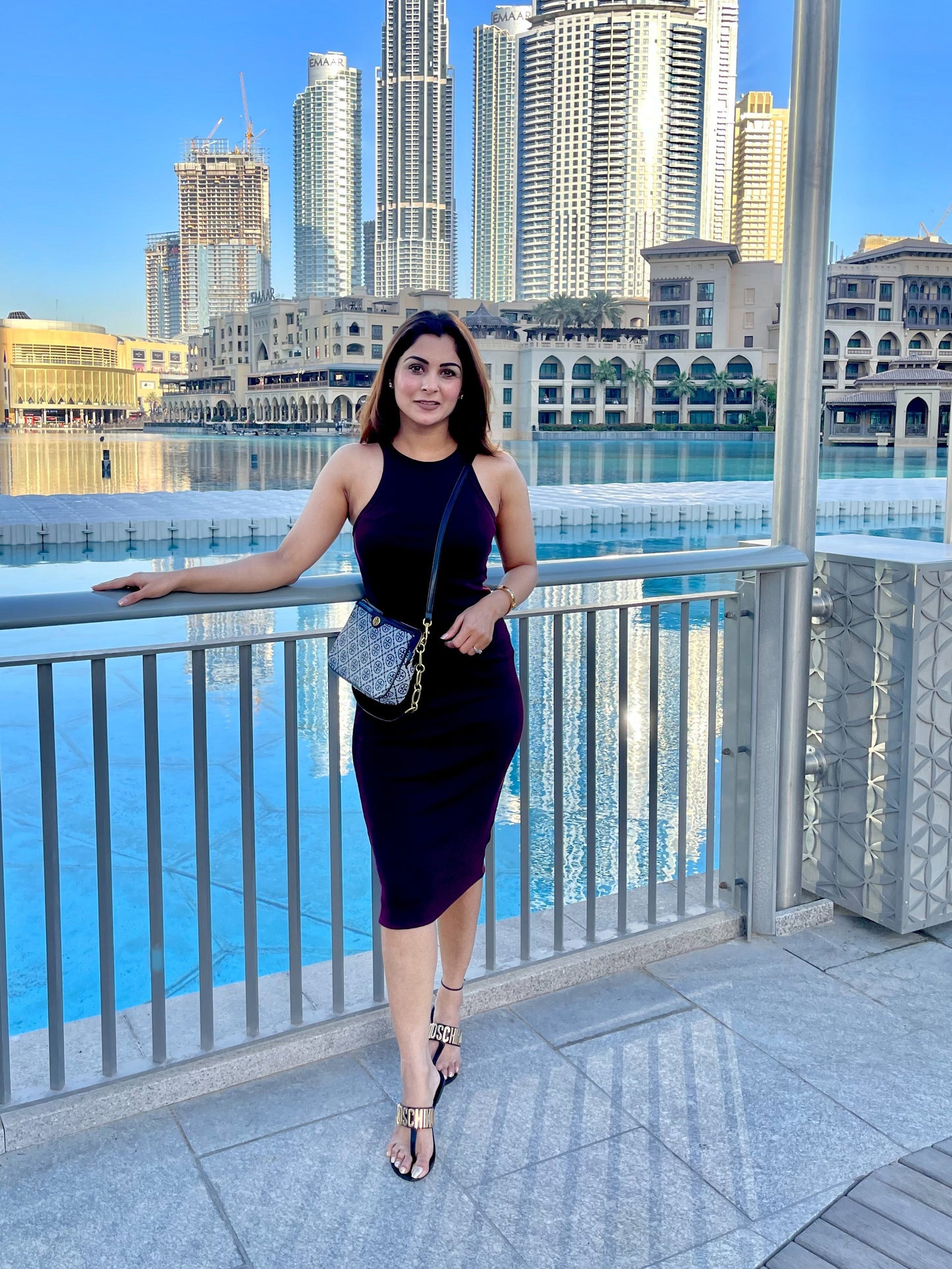 Black Ribbed Midi Dress