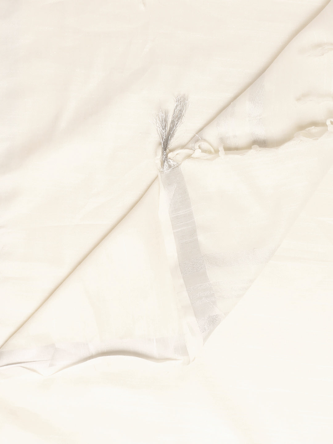 Plain Linen Multipurpose Off White Dupatta