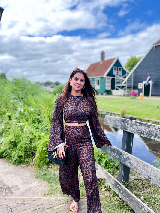 Wild Print Tie Up Coord Set