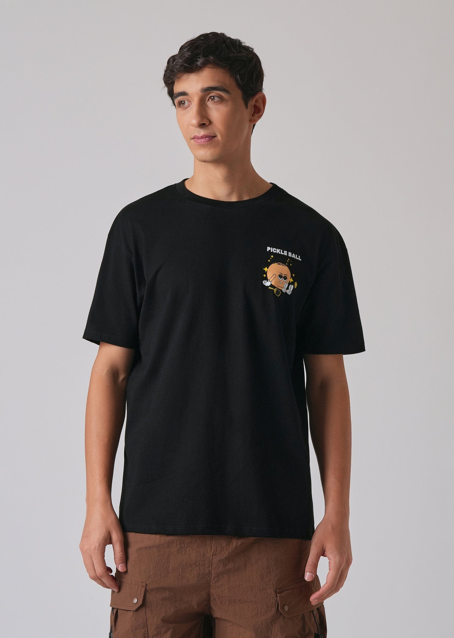 Black Back Printed Oversized T-Shirt