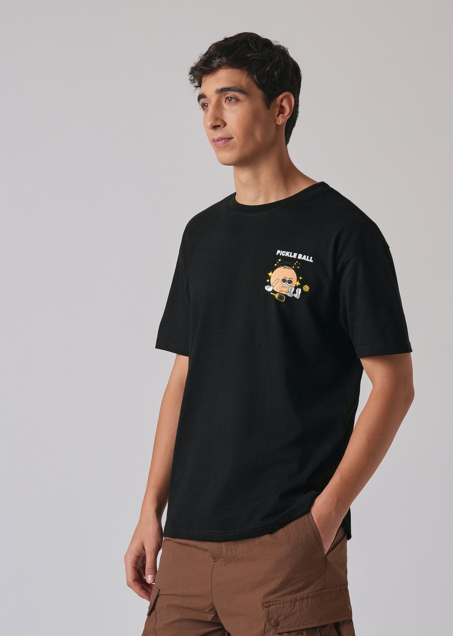 Black Back Printed Oversized T-Shirt