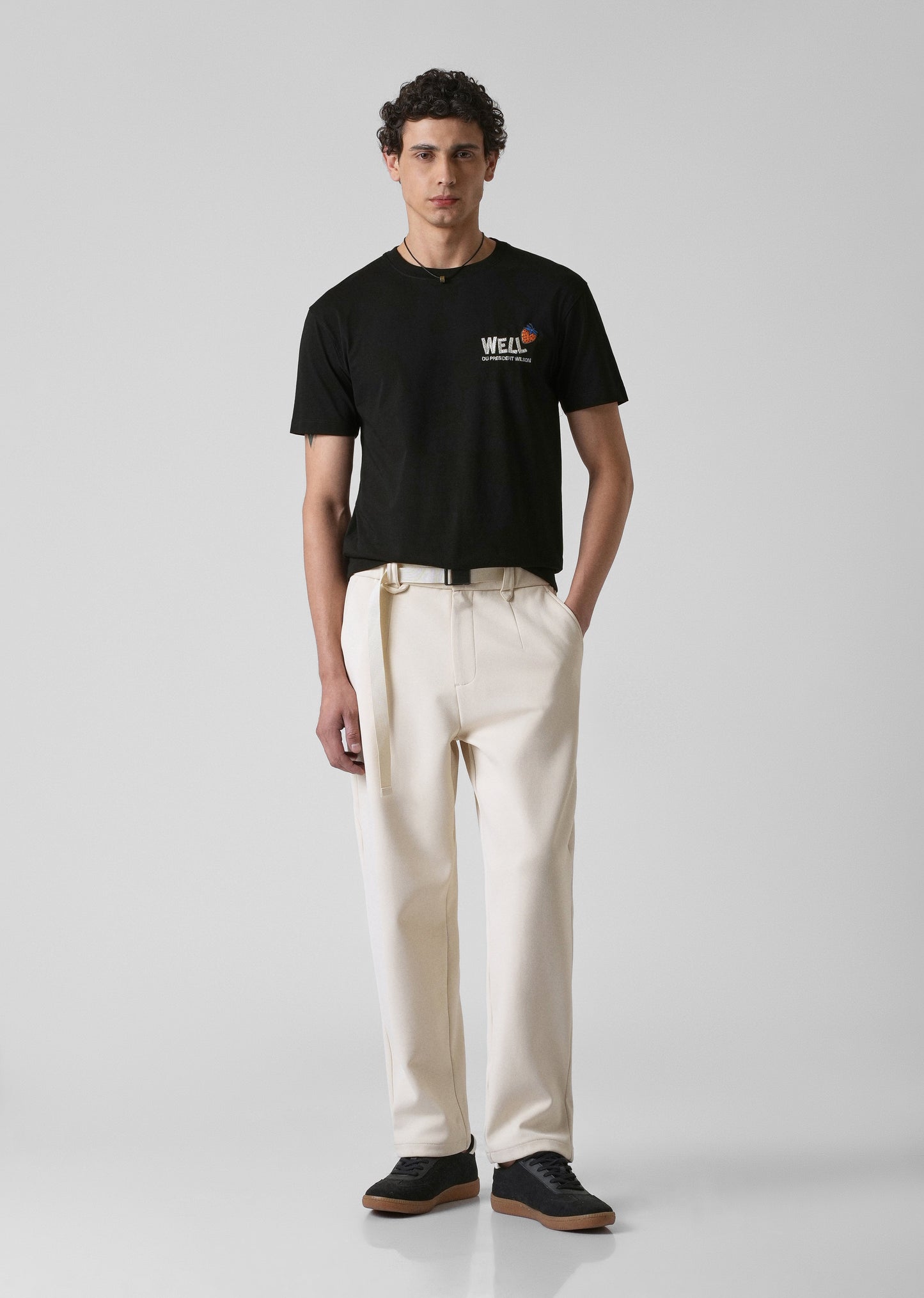 Black Printed Slim Fit T-shirt