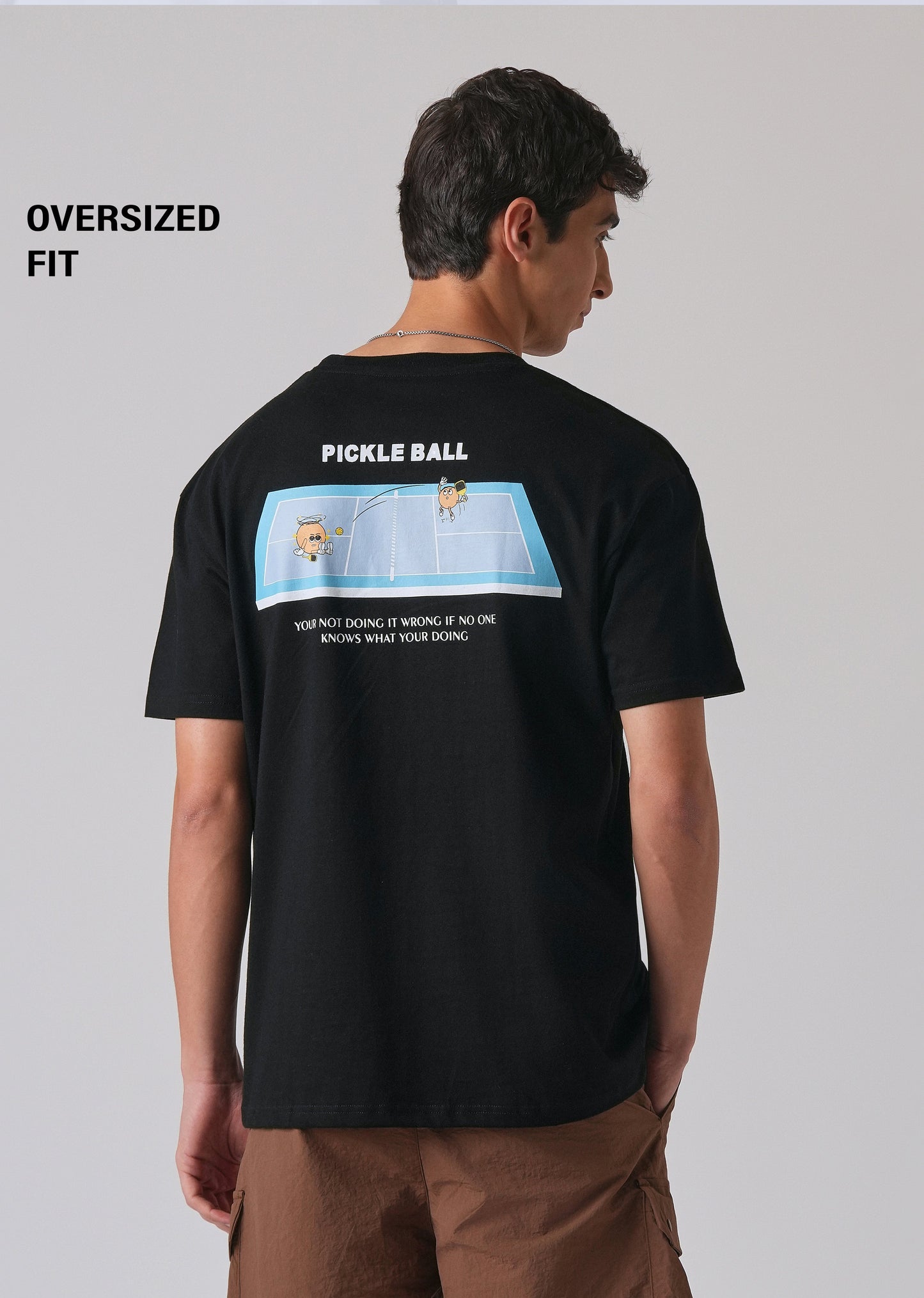 Black Back Printed Oversized T-Shirt