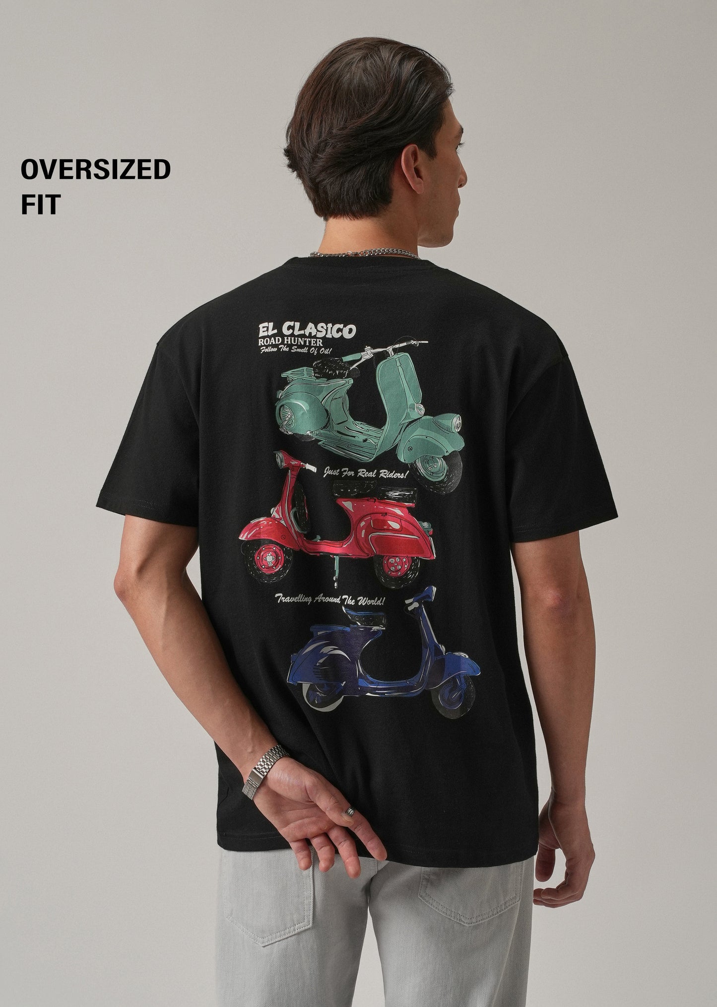 Black Back Print Oversized T-shirt