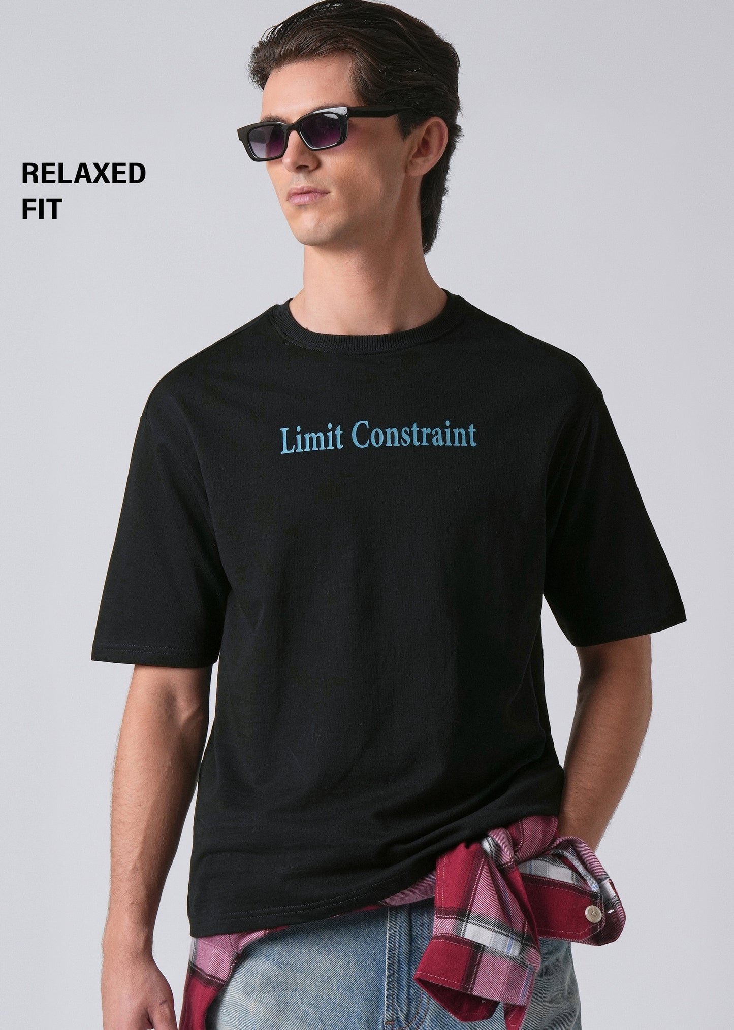 Black Back Print Relaxed Fit T- shirt