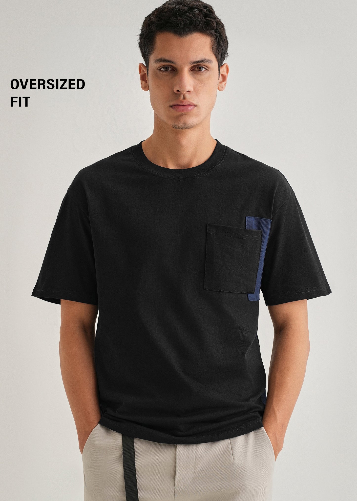 Black Colourblock Oversized T-shirt