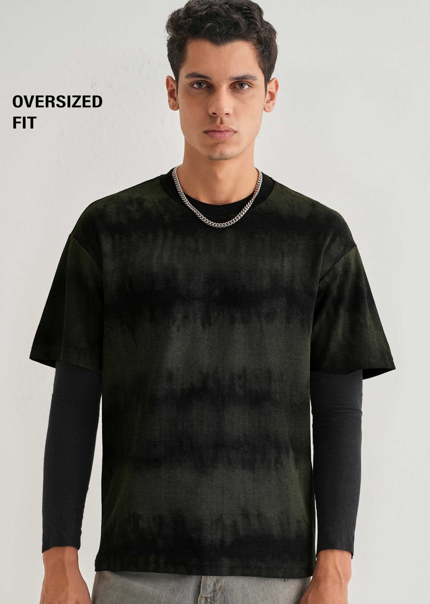 Black Olive Tie & Dye Oversized T-shirt