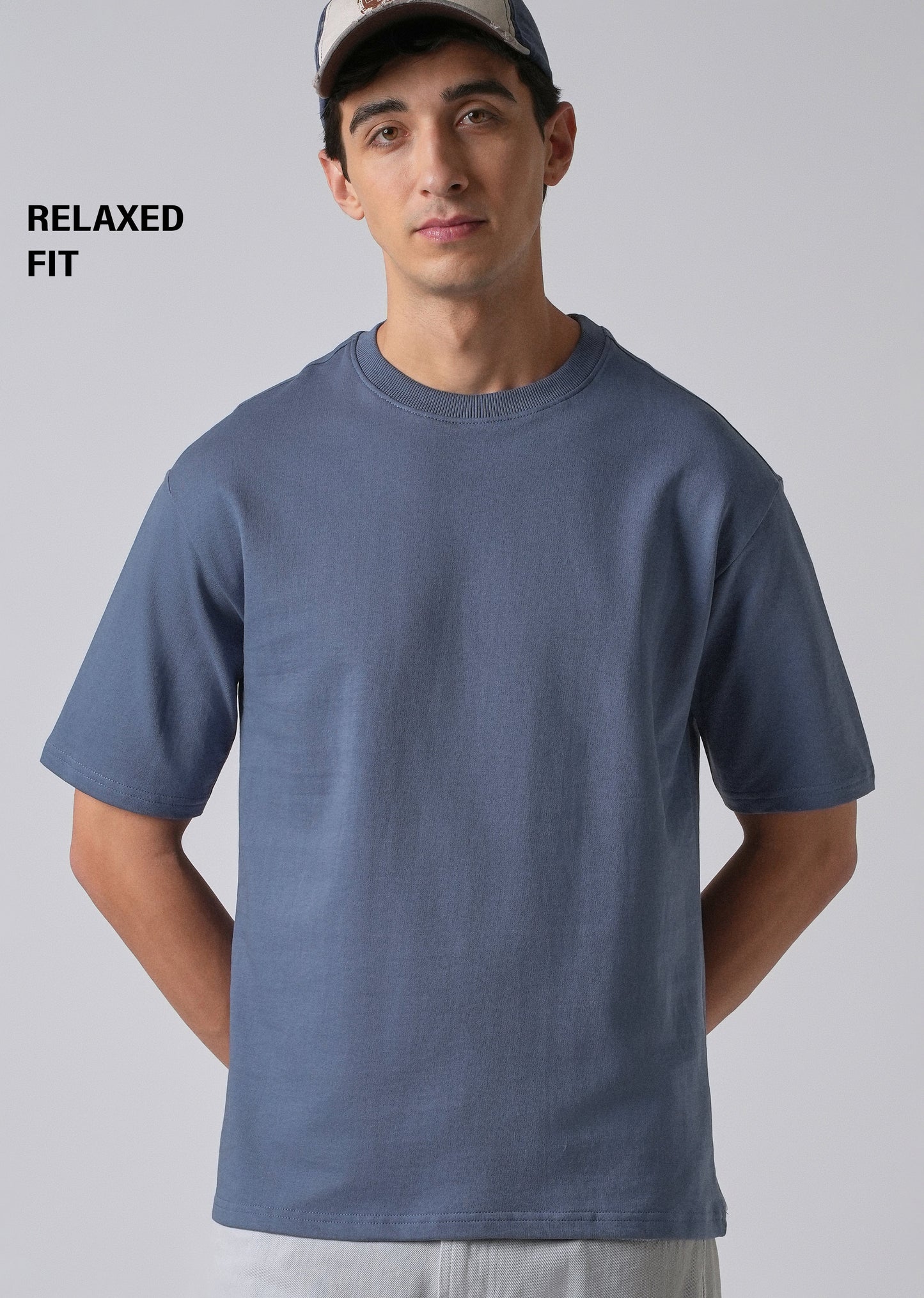 Blue Basic Relaxed Fit T-shirt