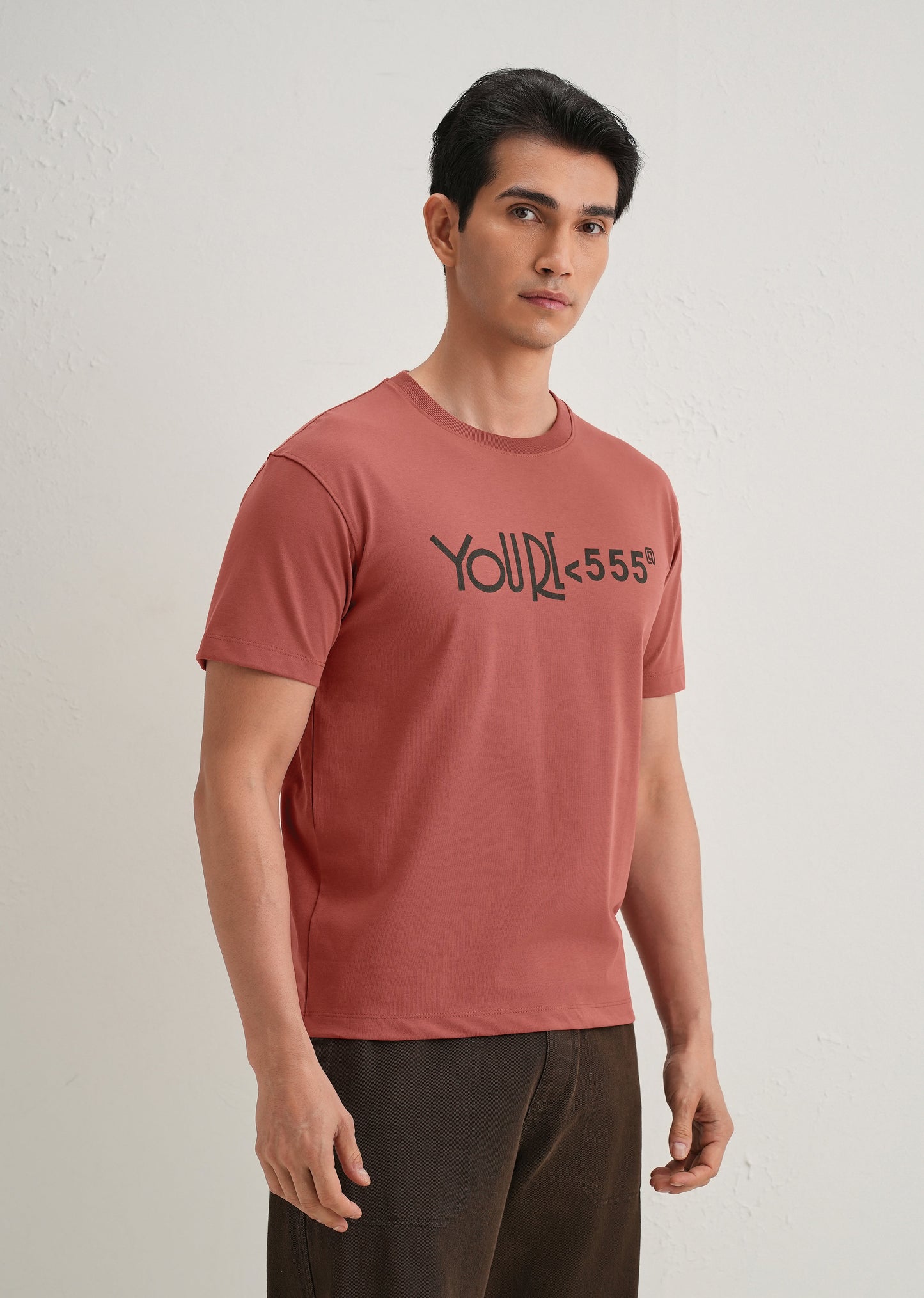 Brick Red Artistic Silhouette Back Print T- Shirt