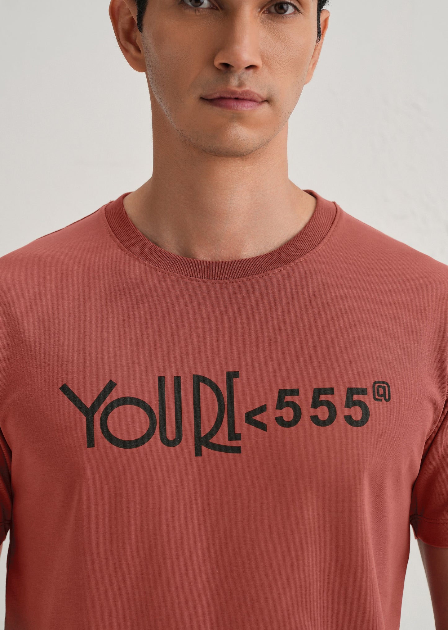 Brick Red Artistic Silhouette Back Print T- Shirt