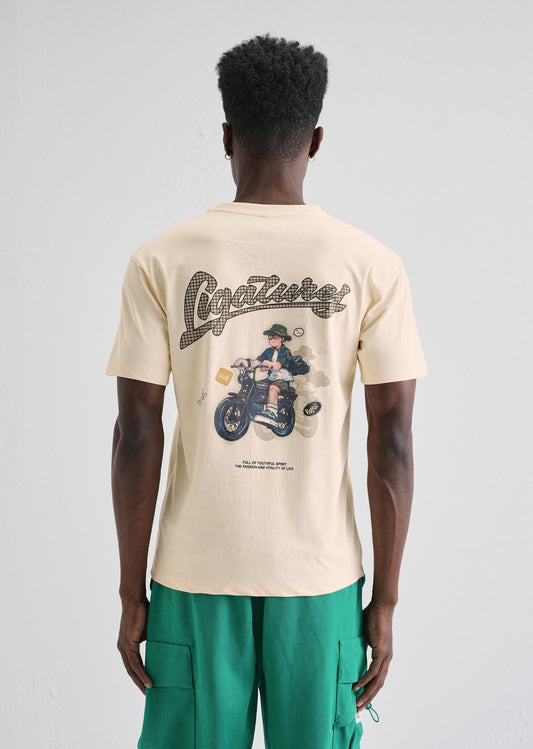 Butter Cream Back Printed T-shirt