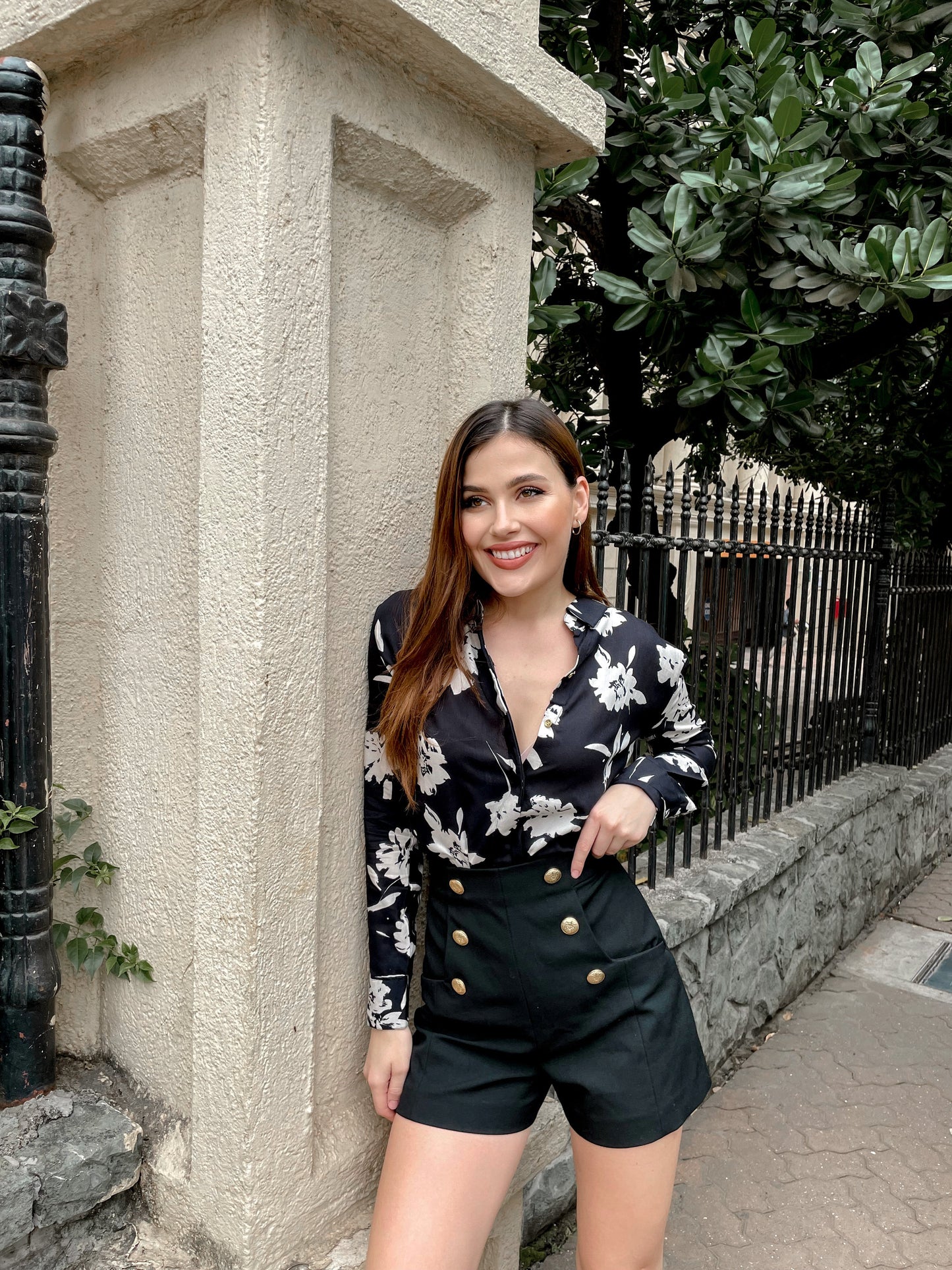 Black Floral Printed Shirt