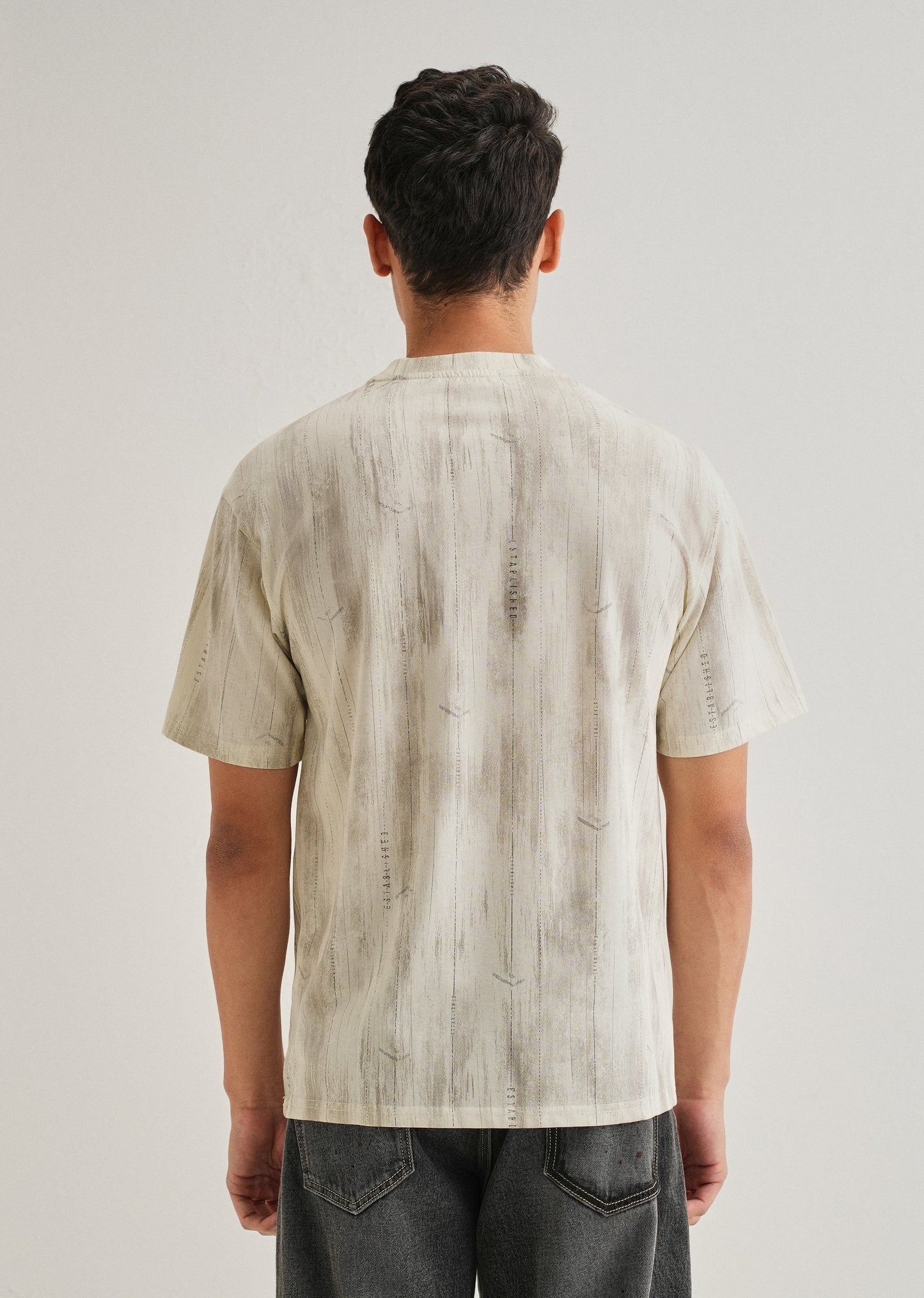 Cream Printed Oversized T-shirt