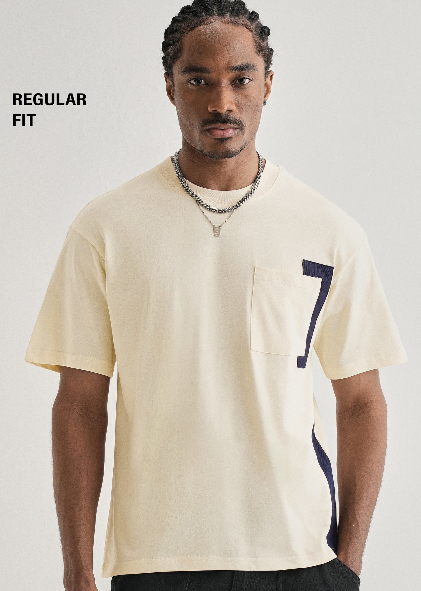 Cream Colourblock Oversized T-shirt