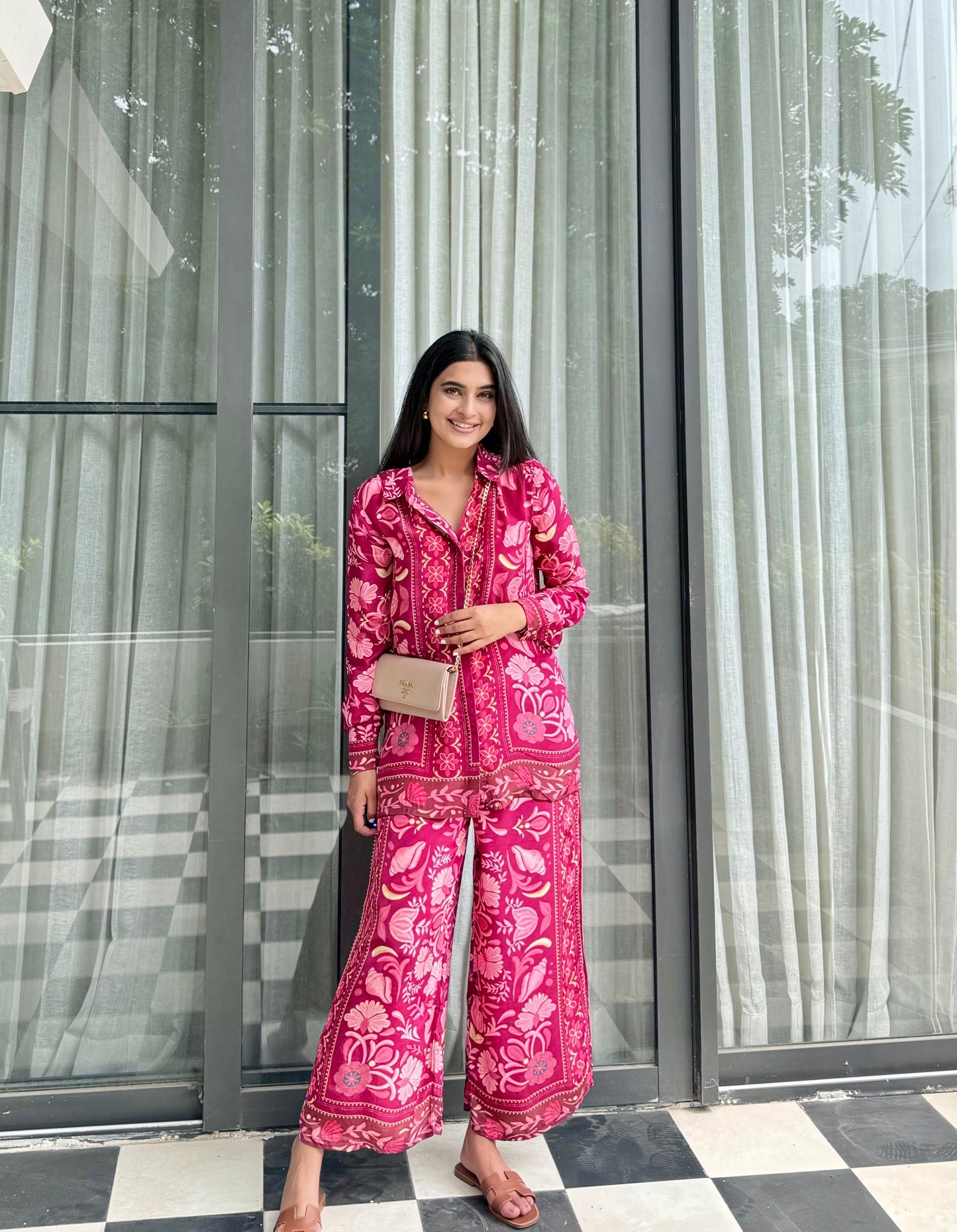 Hot Pink Color Block Coord Set