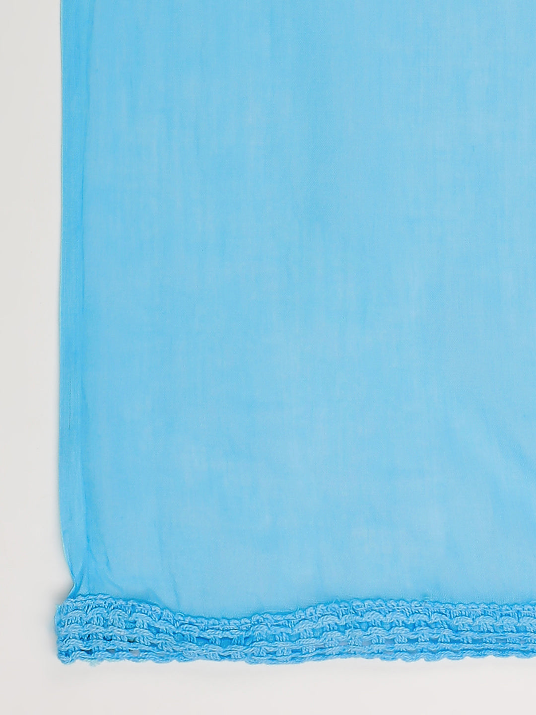Sky Blue Solid Pure Cotton Dupatta