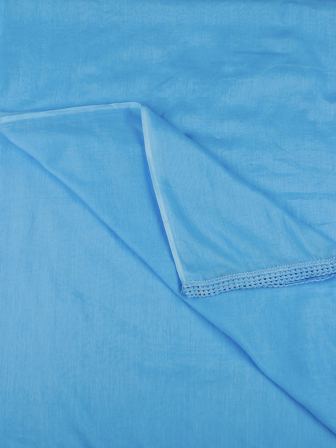 Sky Blue Solid Pure Cotton Dupatta