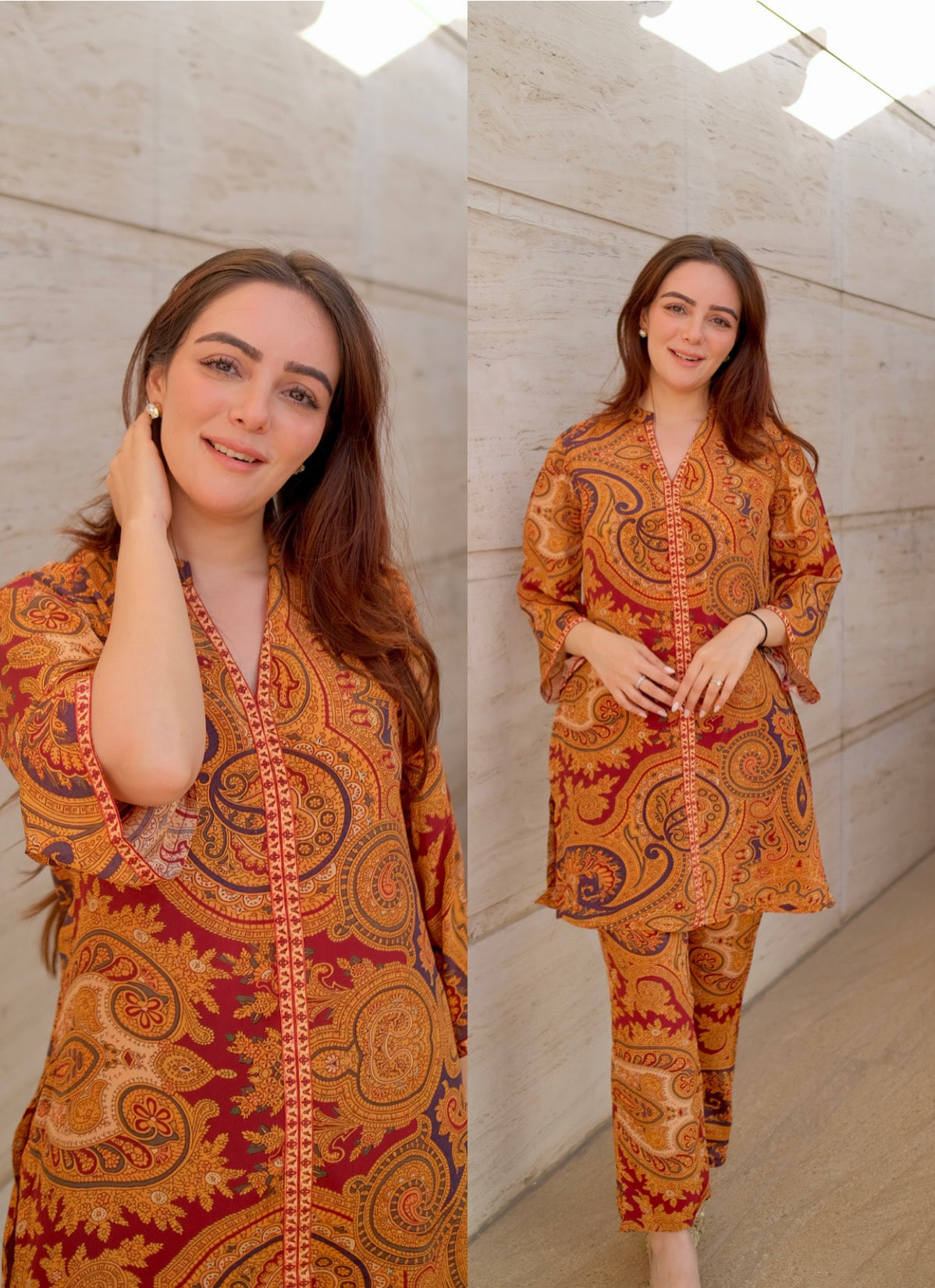 Paisley Printed Crepe Coord Set