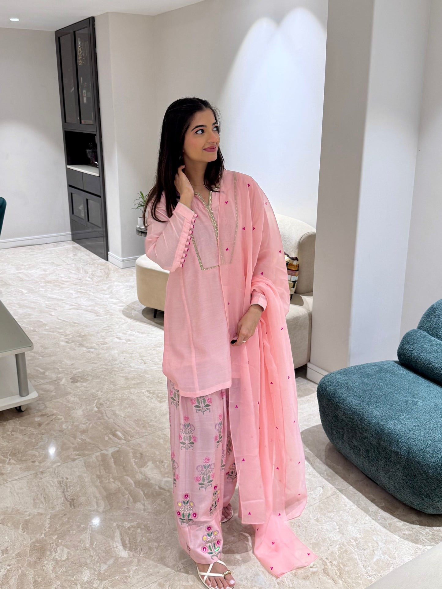 Rose Firdous Farshi Salwar