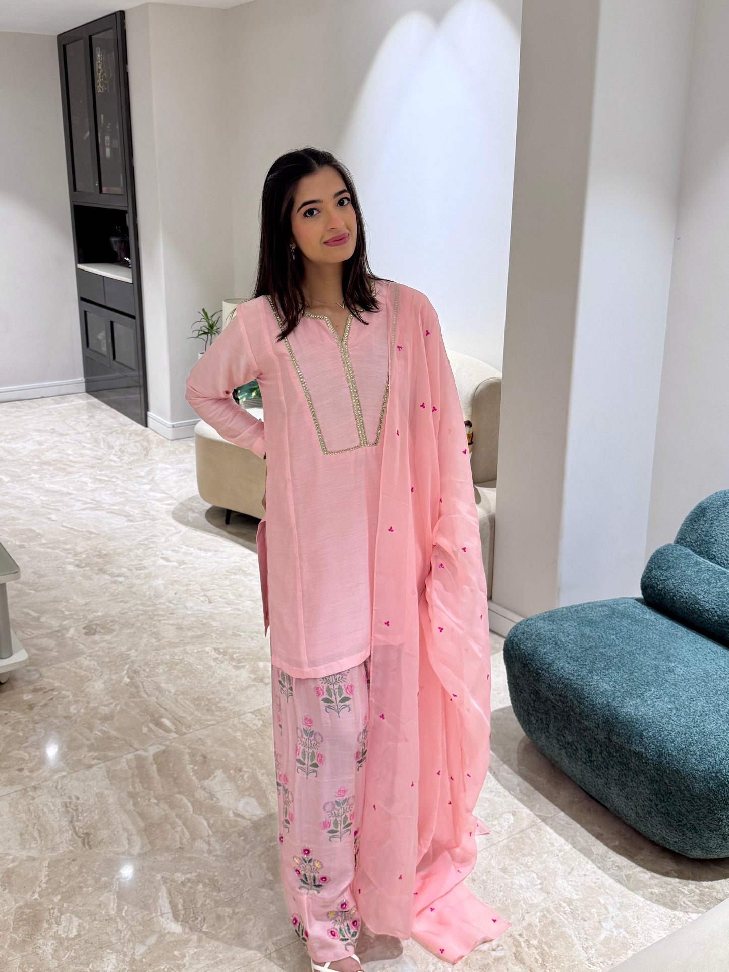 Rose Firdous Farshi Salwar