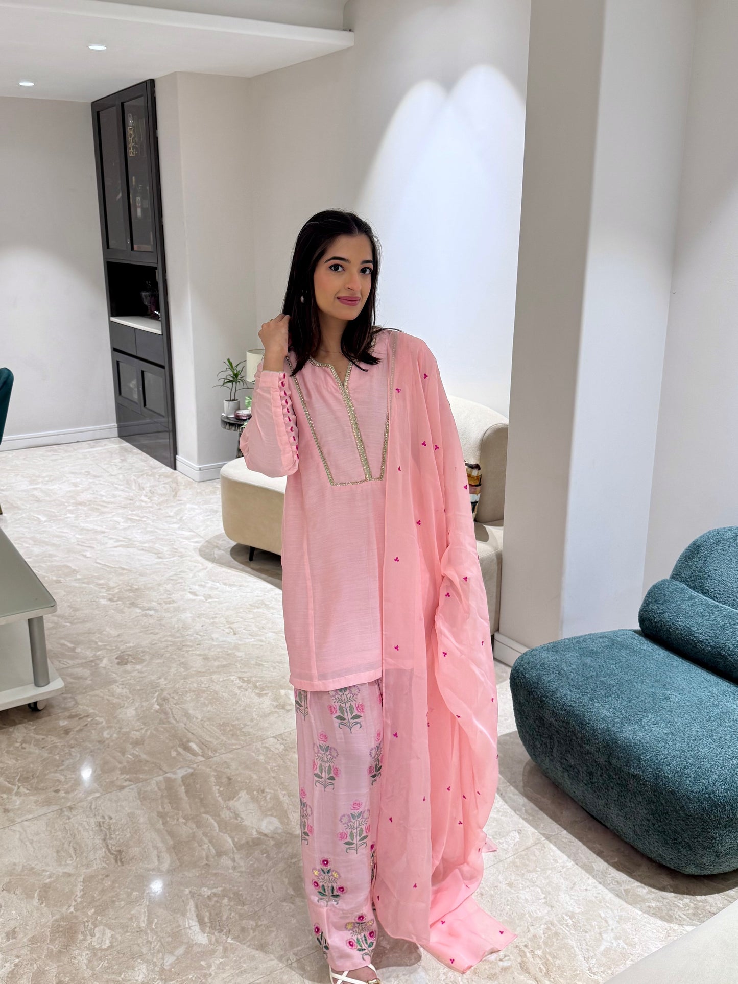 Rose Firdous Farshi Salwar
