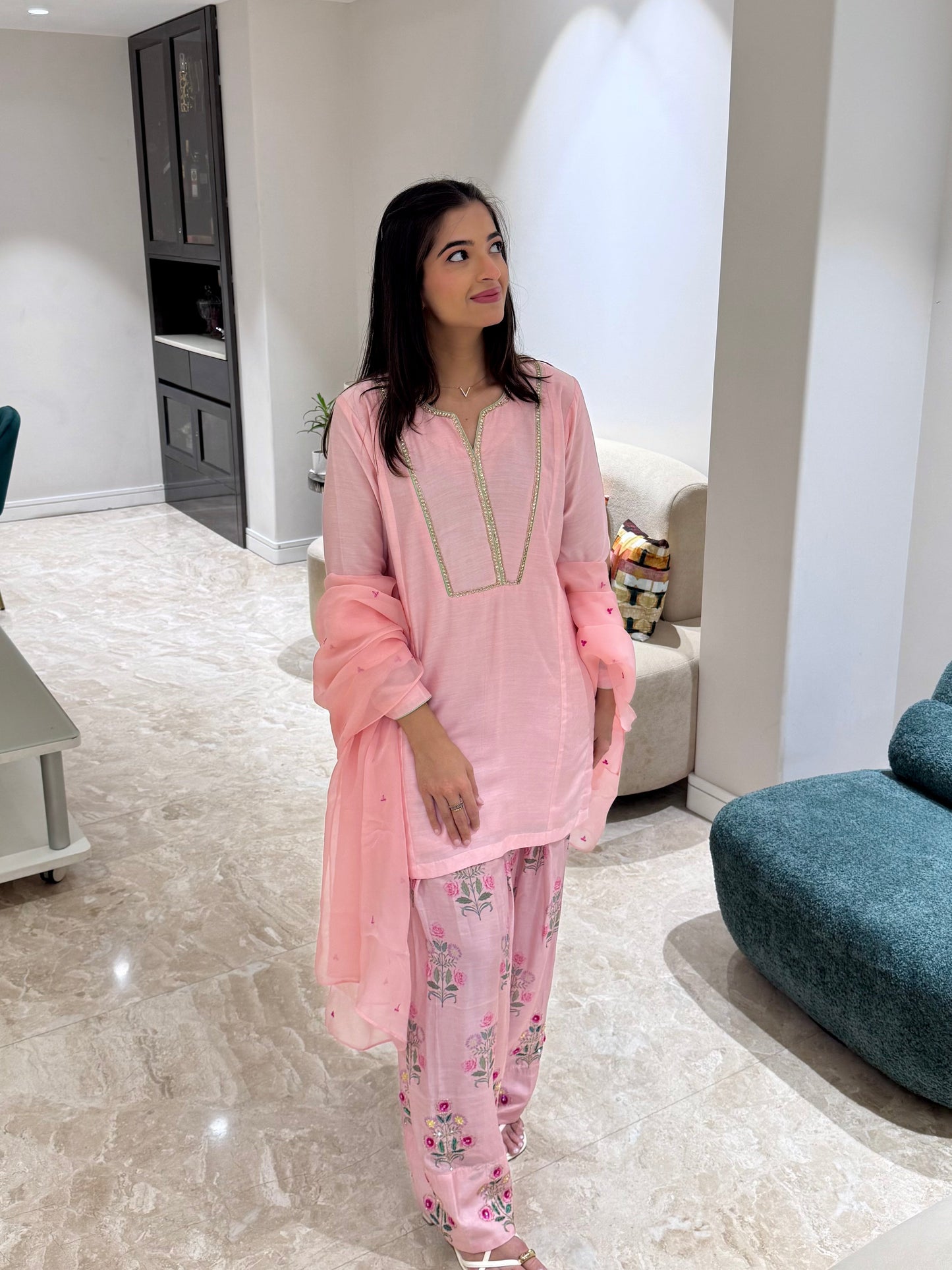 Rose Firdous Farshi Salwar