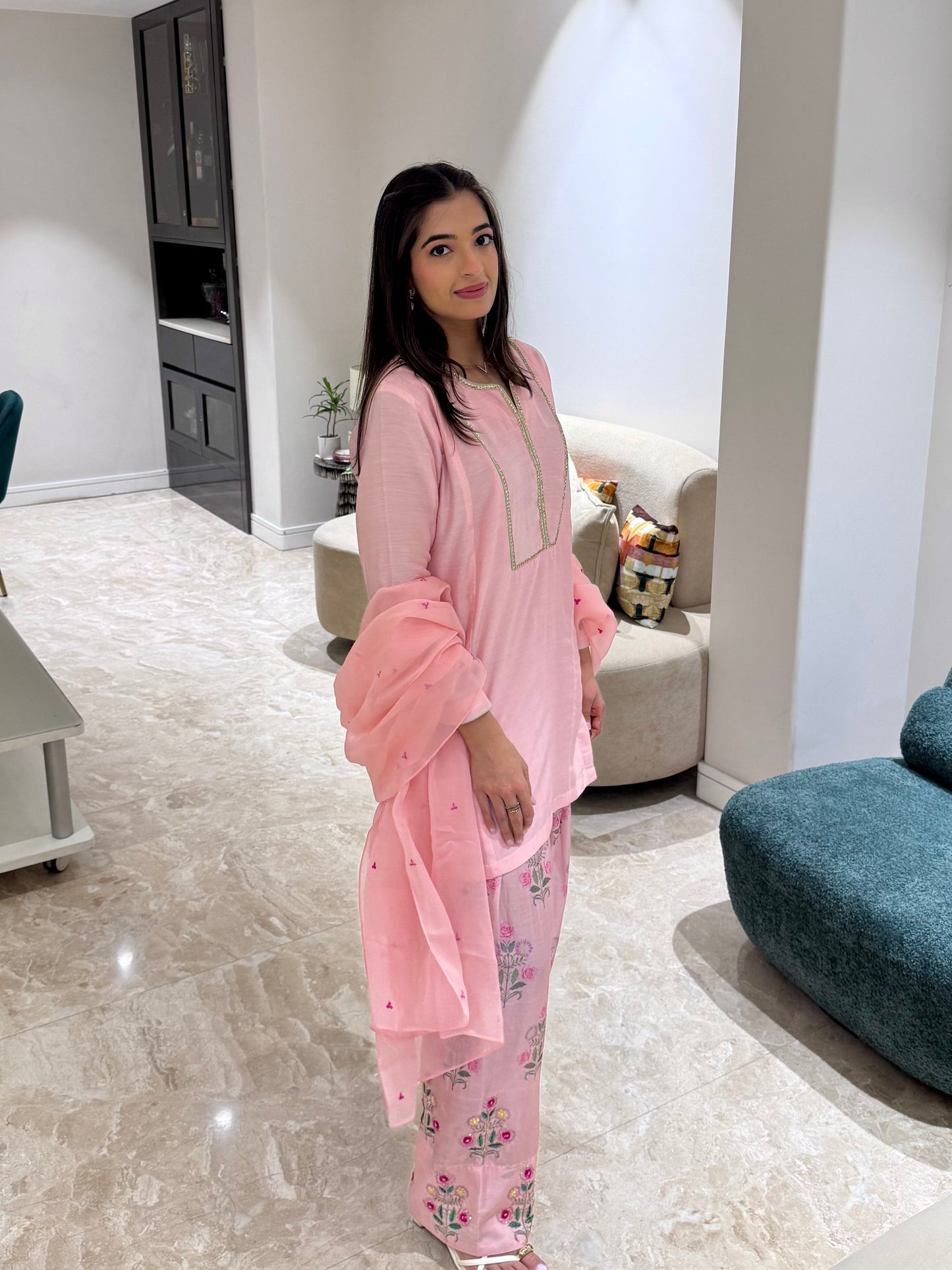 Rose Firdous Farshi Salwar