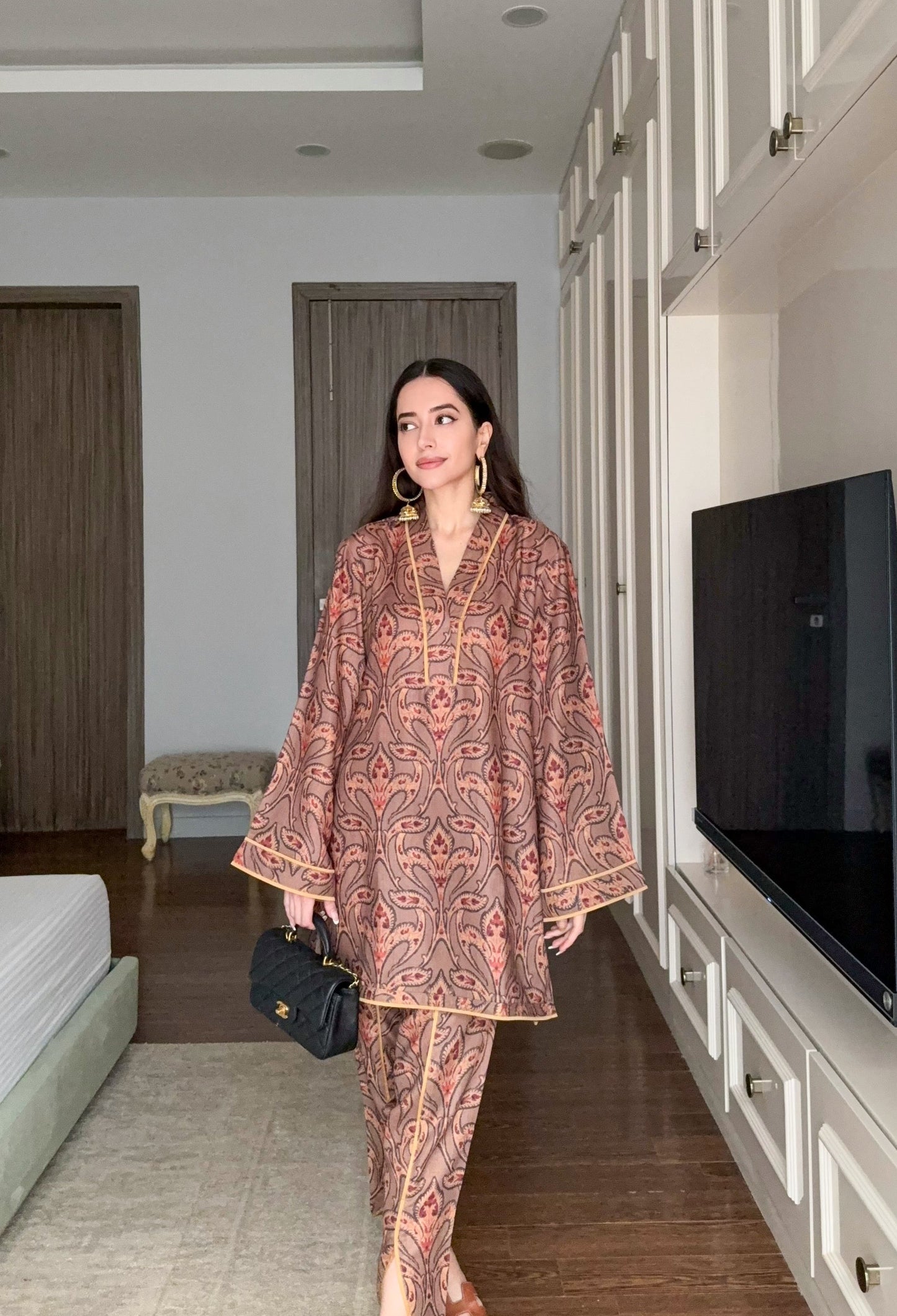 Printed Pashmina Coord Set