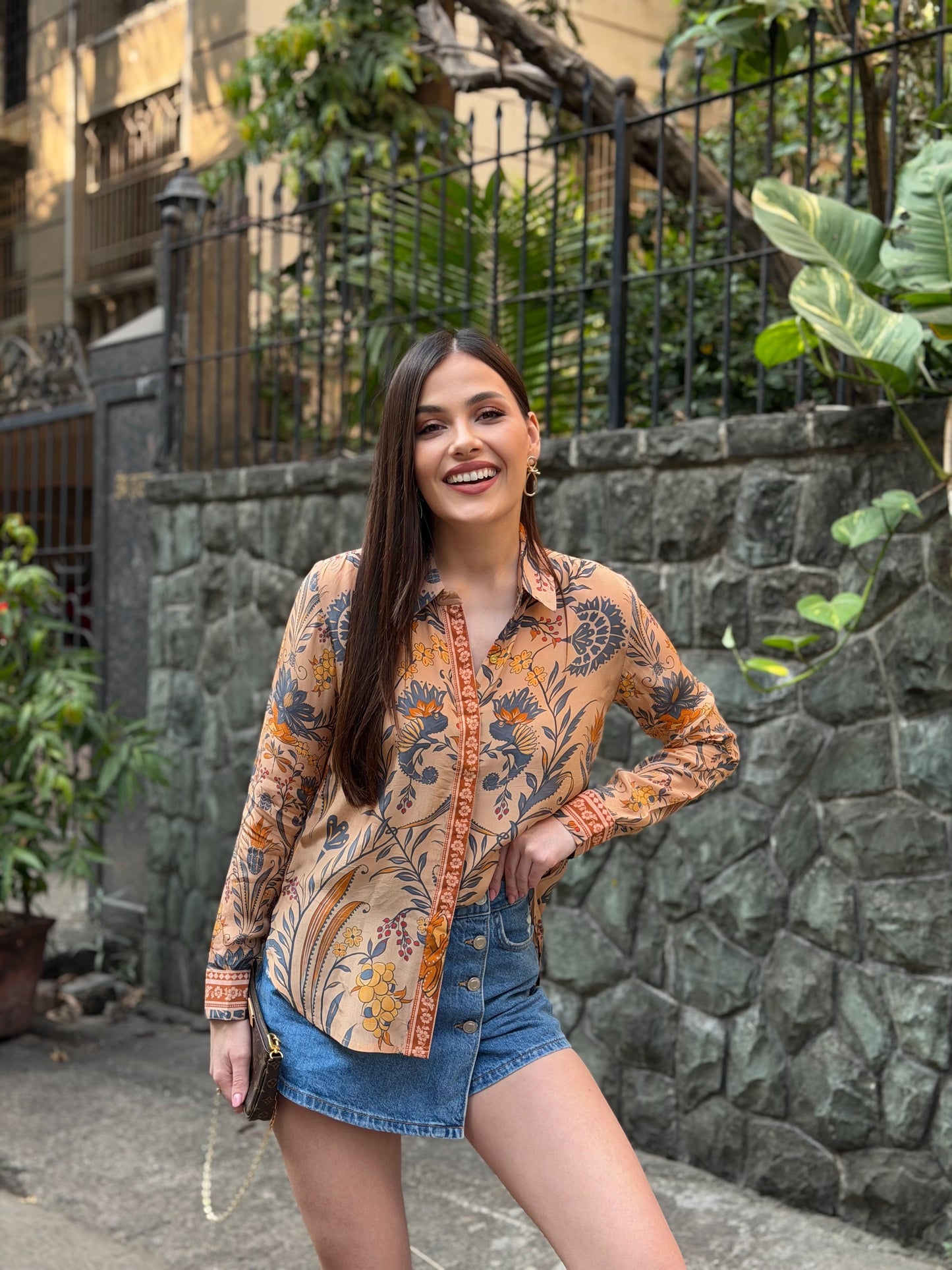 Cream Printed Shirt