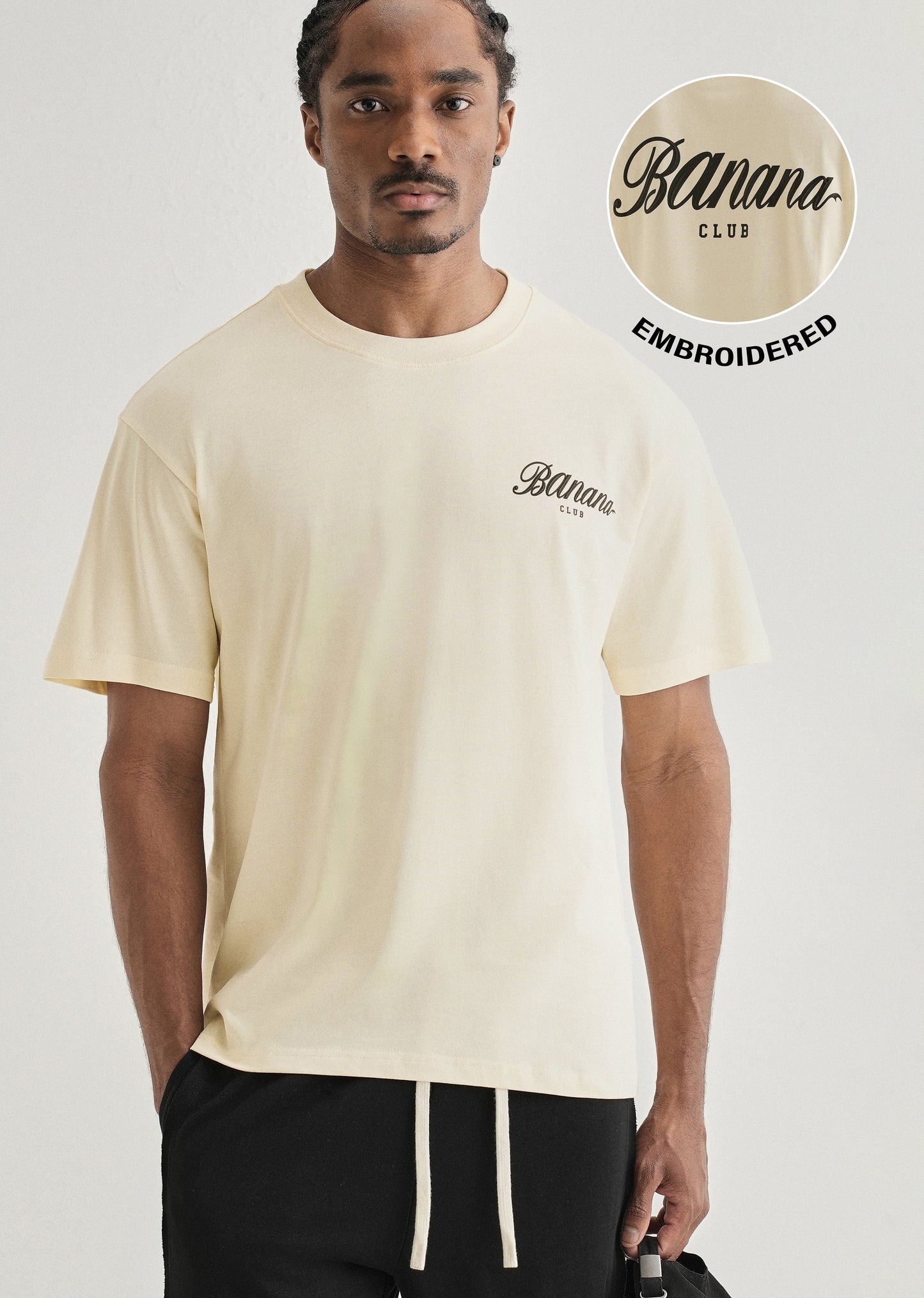 Ivory Embossed Printed Oversized T-shirt