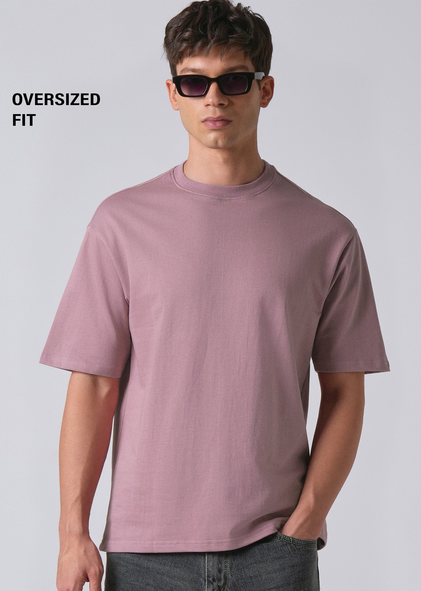 Lavender Basic Relaxed Fit T-shirt