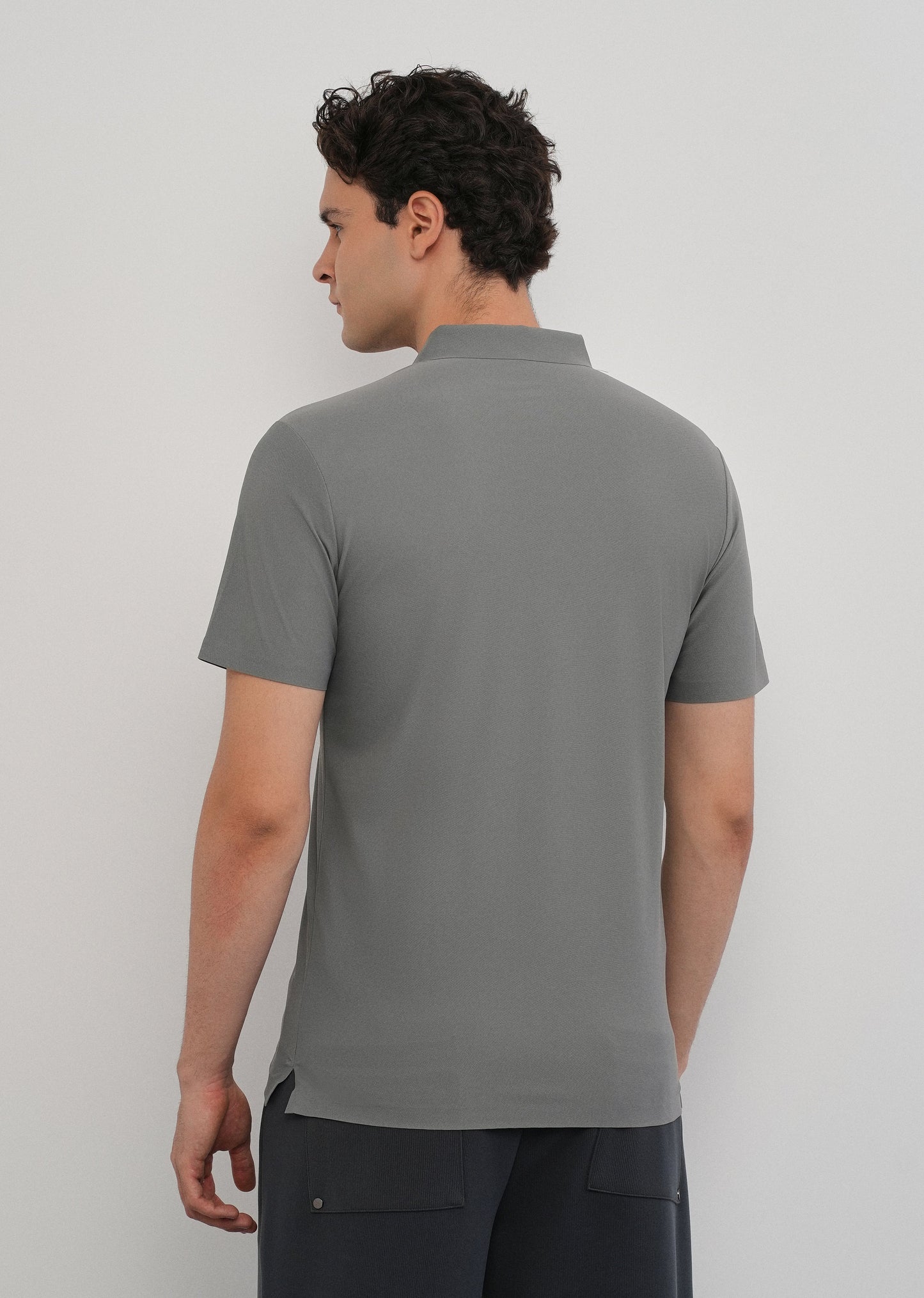 Light Grey Stitchless Polo Collar T-Shirt