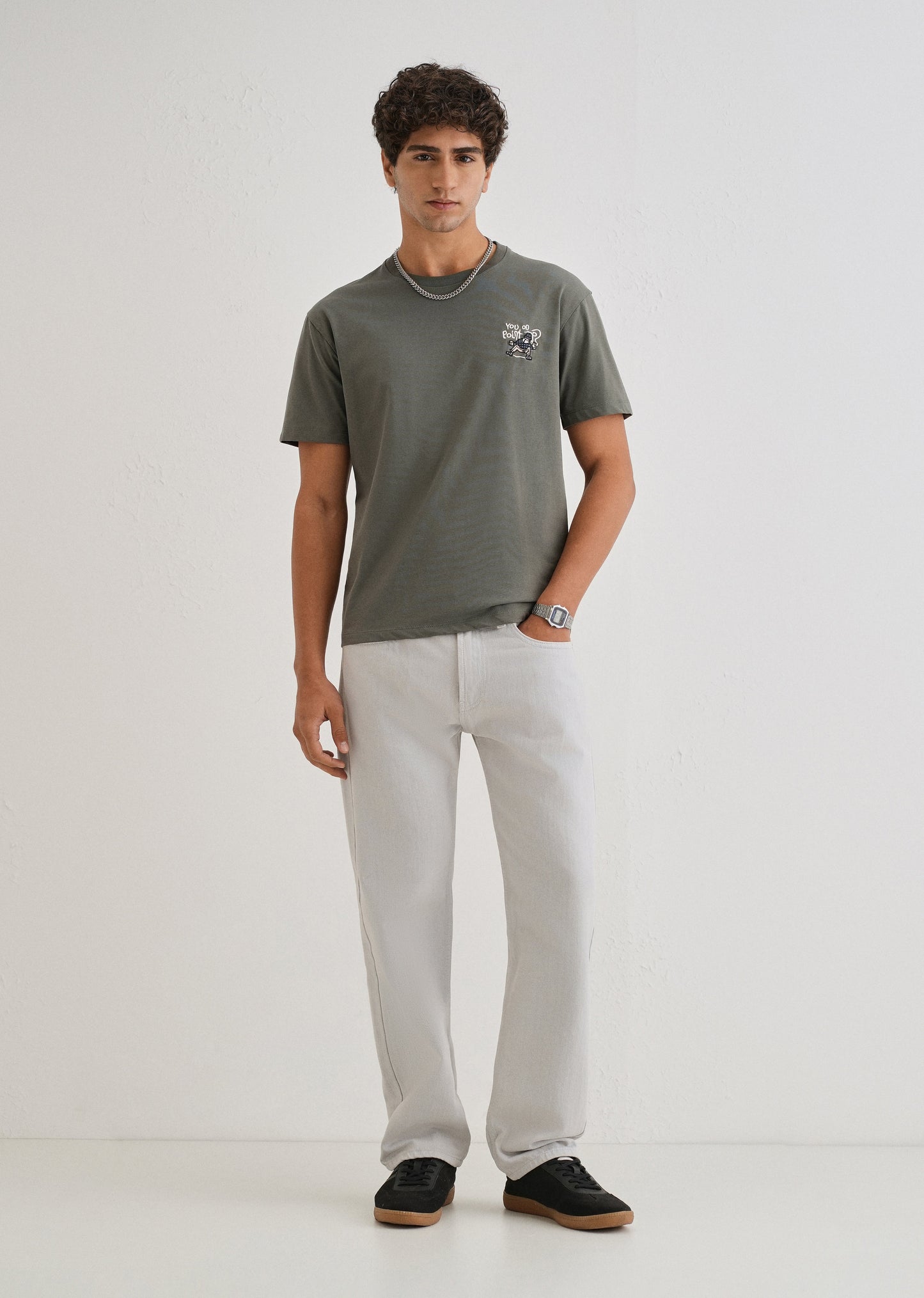 Moss Green Graphic Printed T-shirt