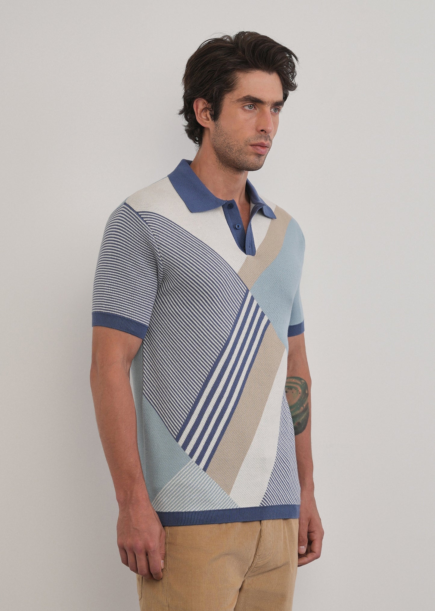 Cotton Multicolour Knitted Polo