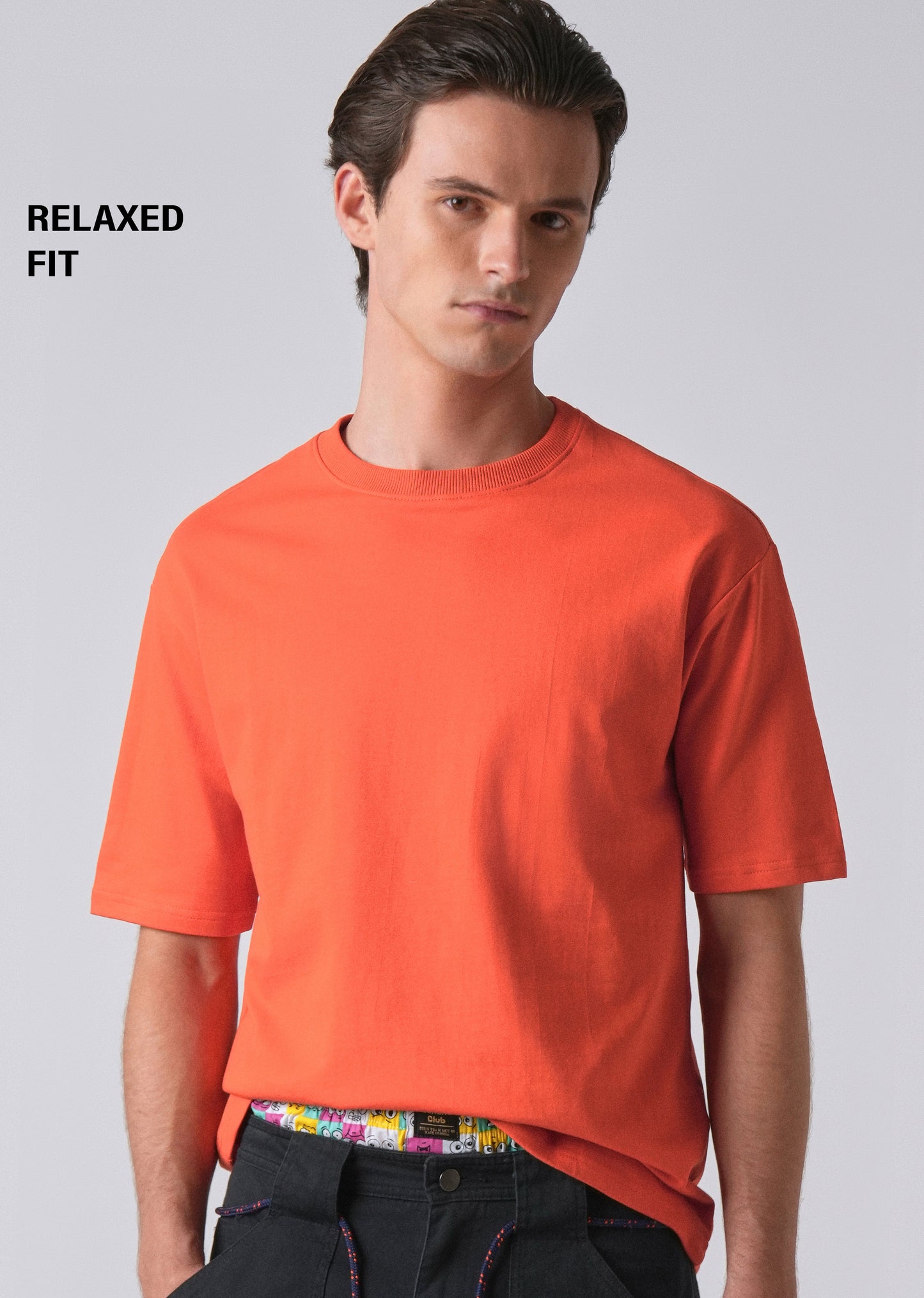 Orange Basic Relaxed Fit T-shirt