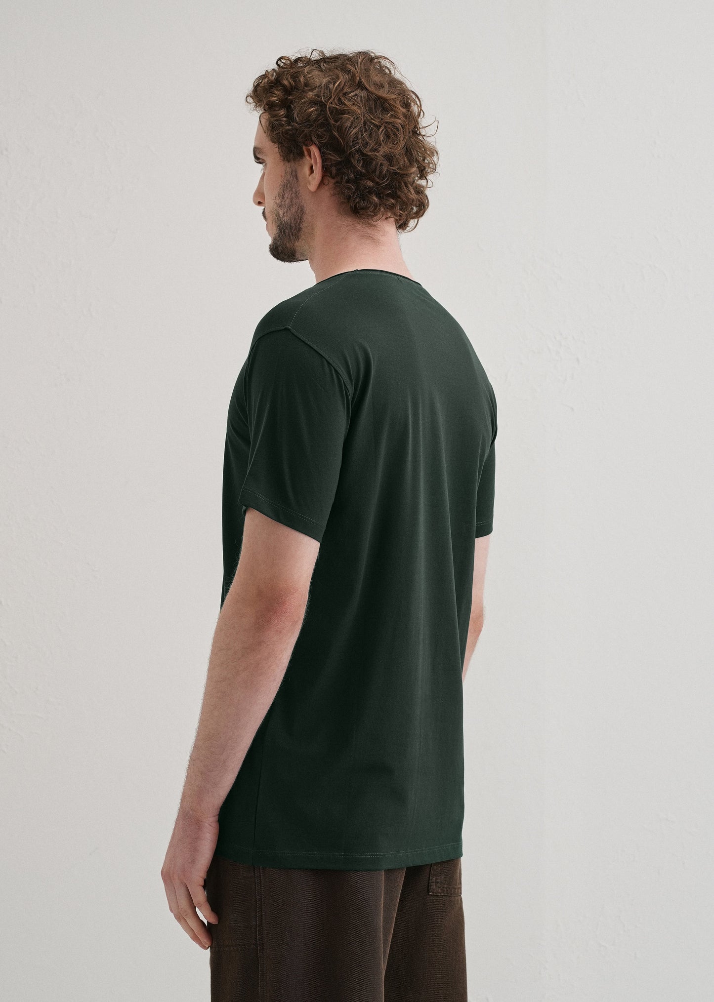 Pine Green Plain Round Neck T-shirt