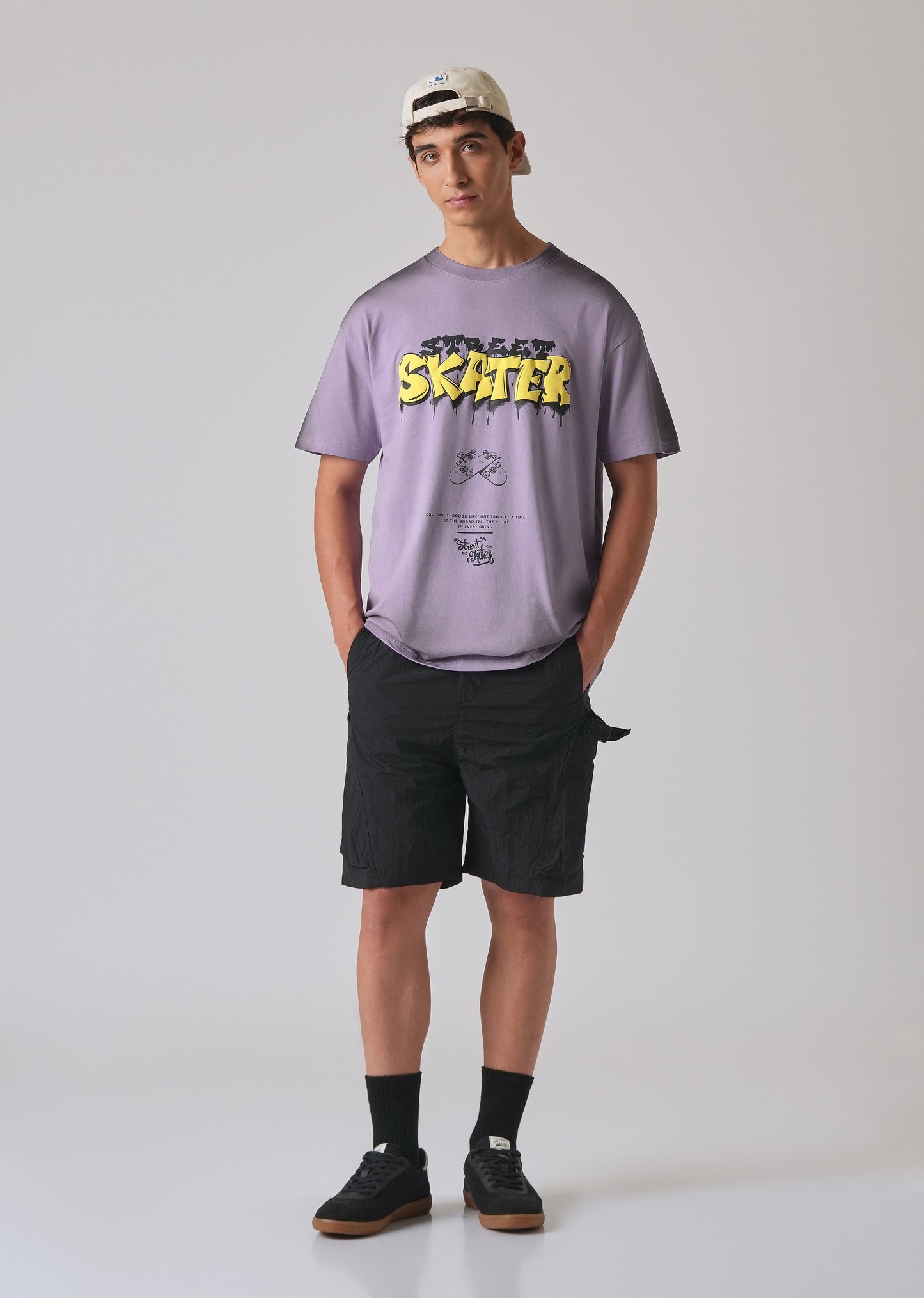 Purple Printed Oversized T-shirt