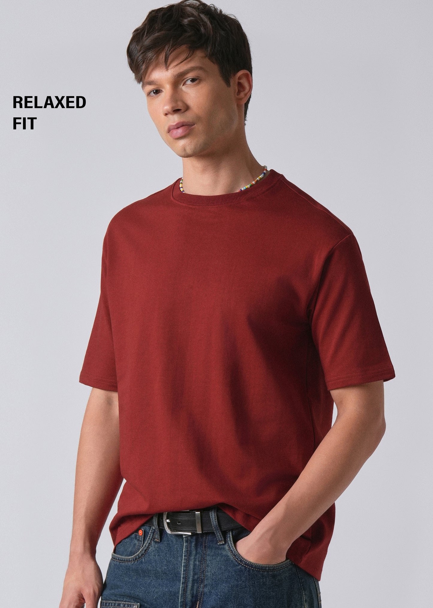 Red Basic Relaxed Fit T-shirt