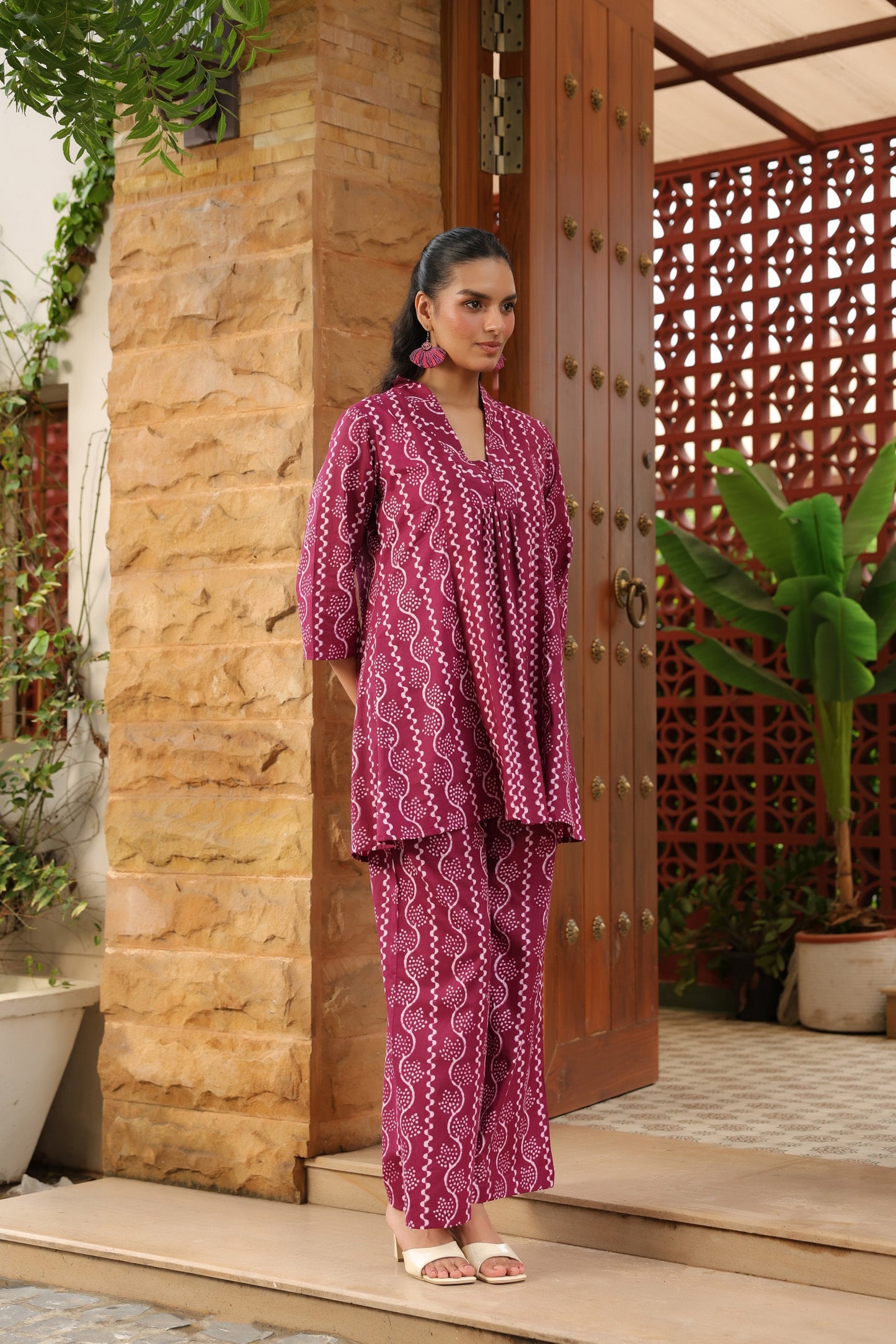 Magenta Glow Printed Everyday Co-ord Set