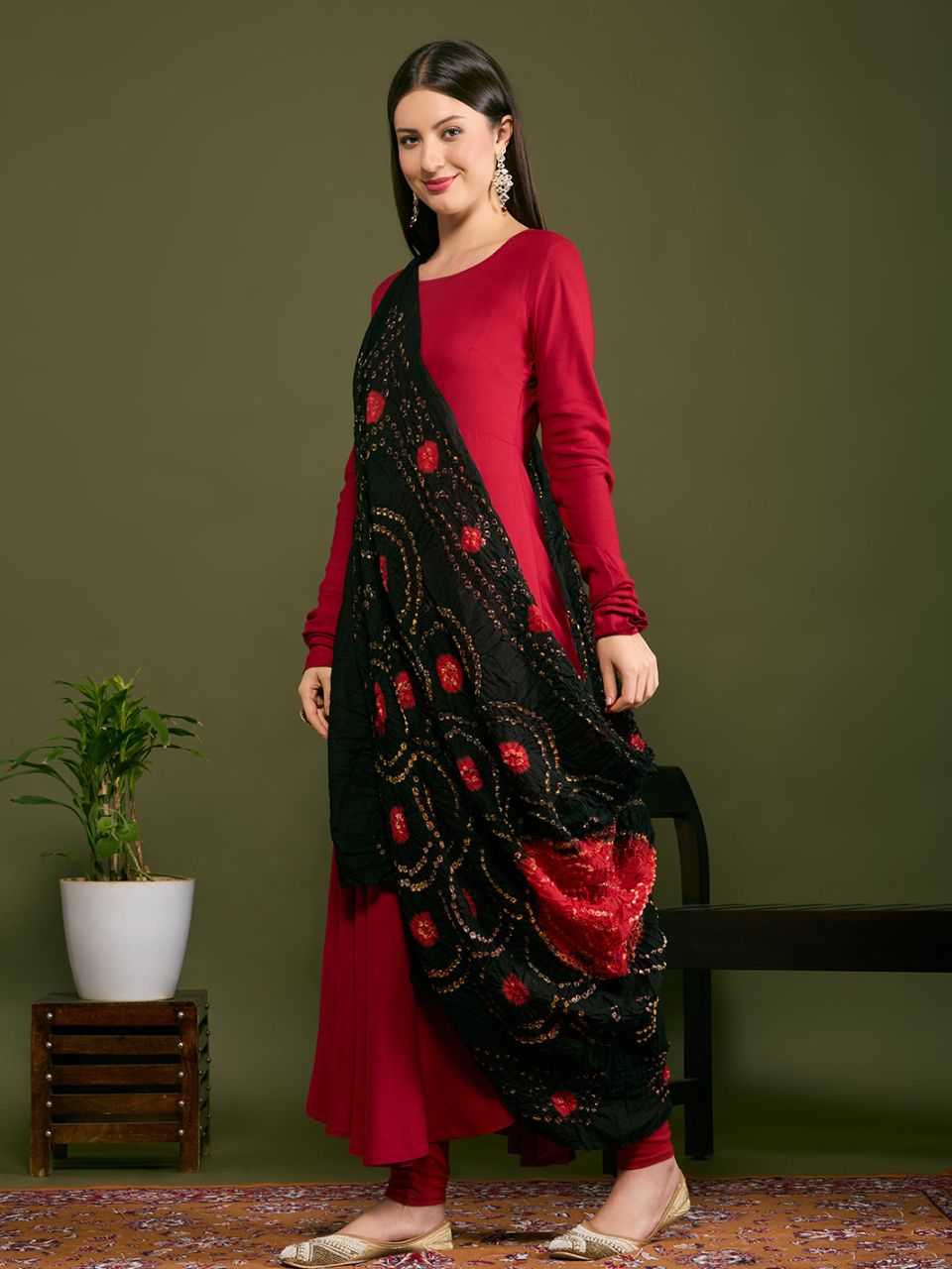 Cotton Bandhini Dupatta