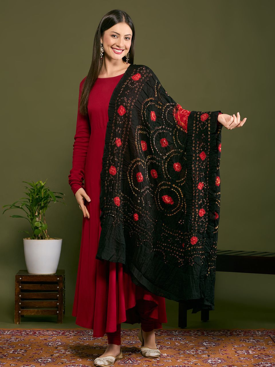 Cotton Bandhini Dupatta