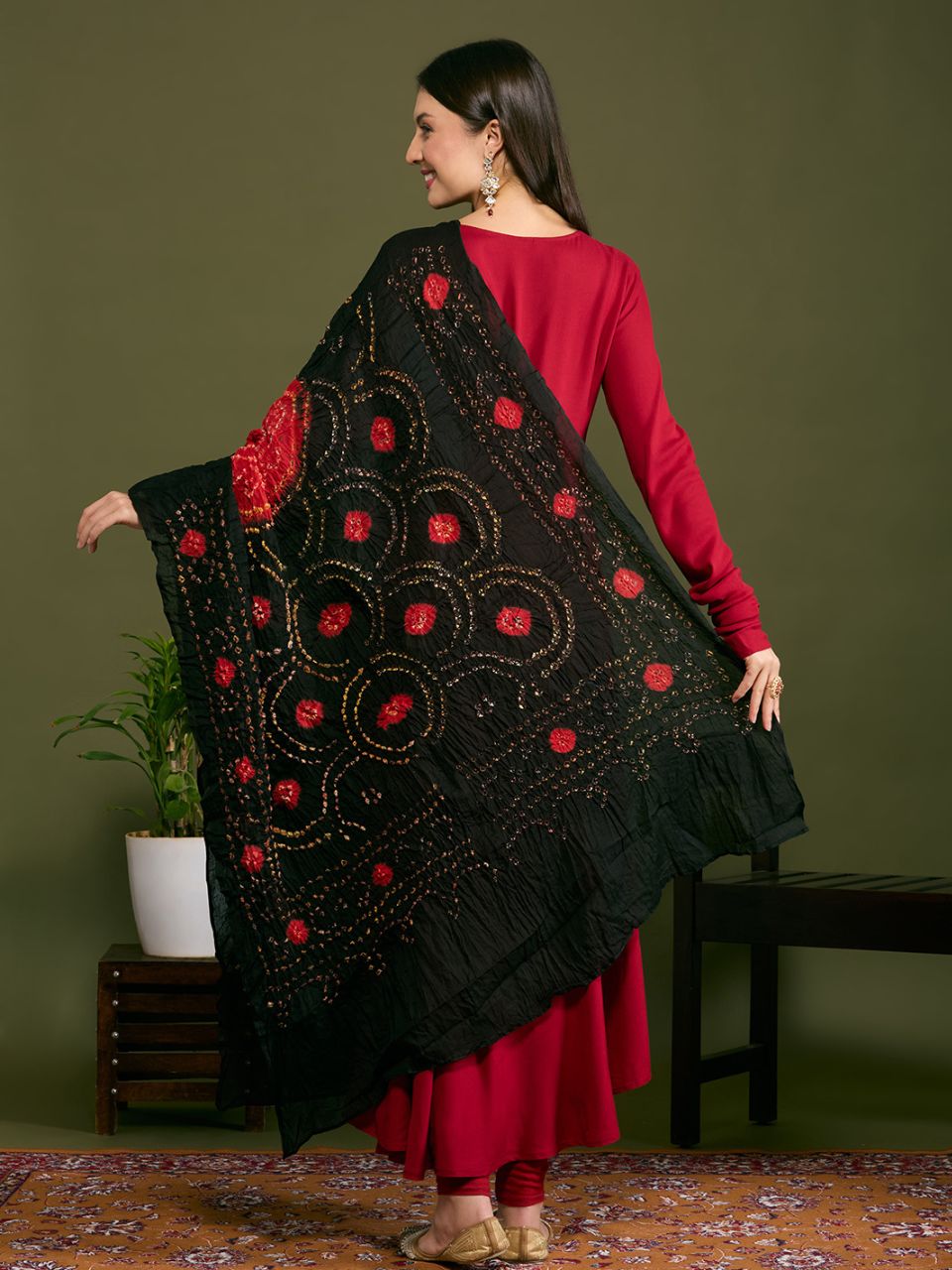 Cotton Bandhini Dupatta