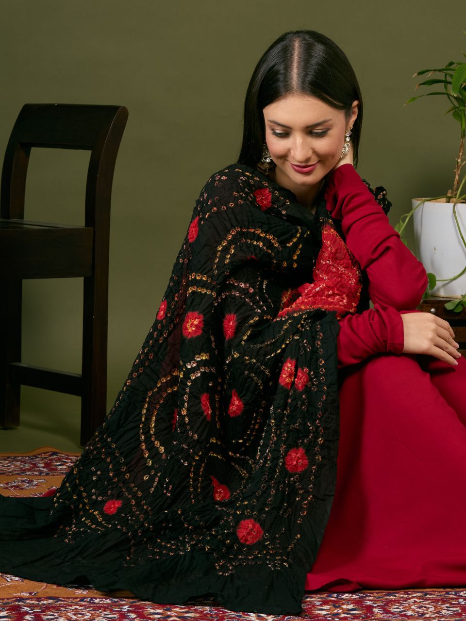 Cotton Bandhini Dupatta