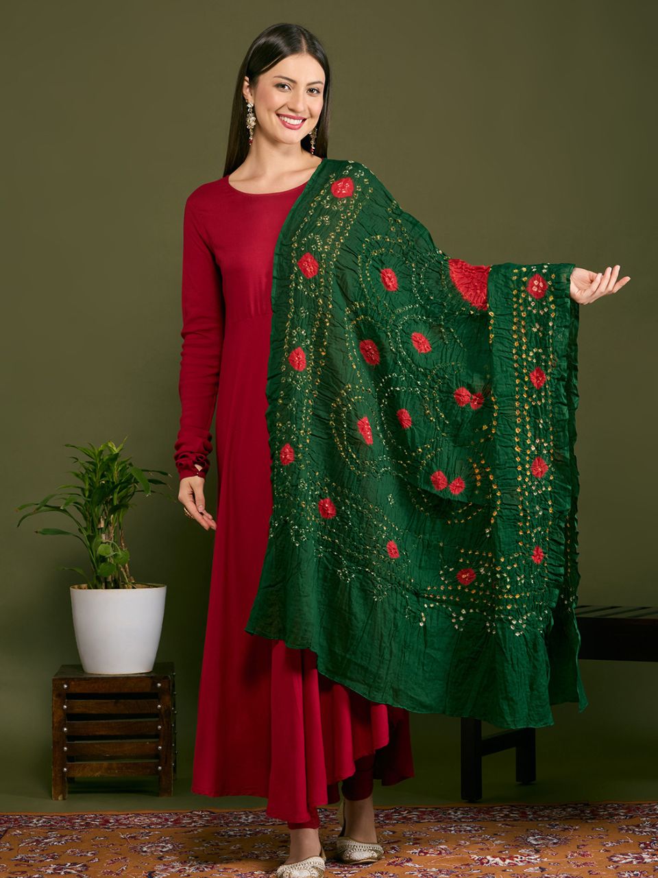 Cotton Bandhini Dupatta